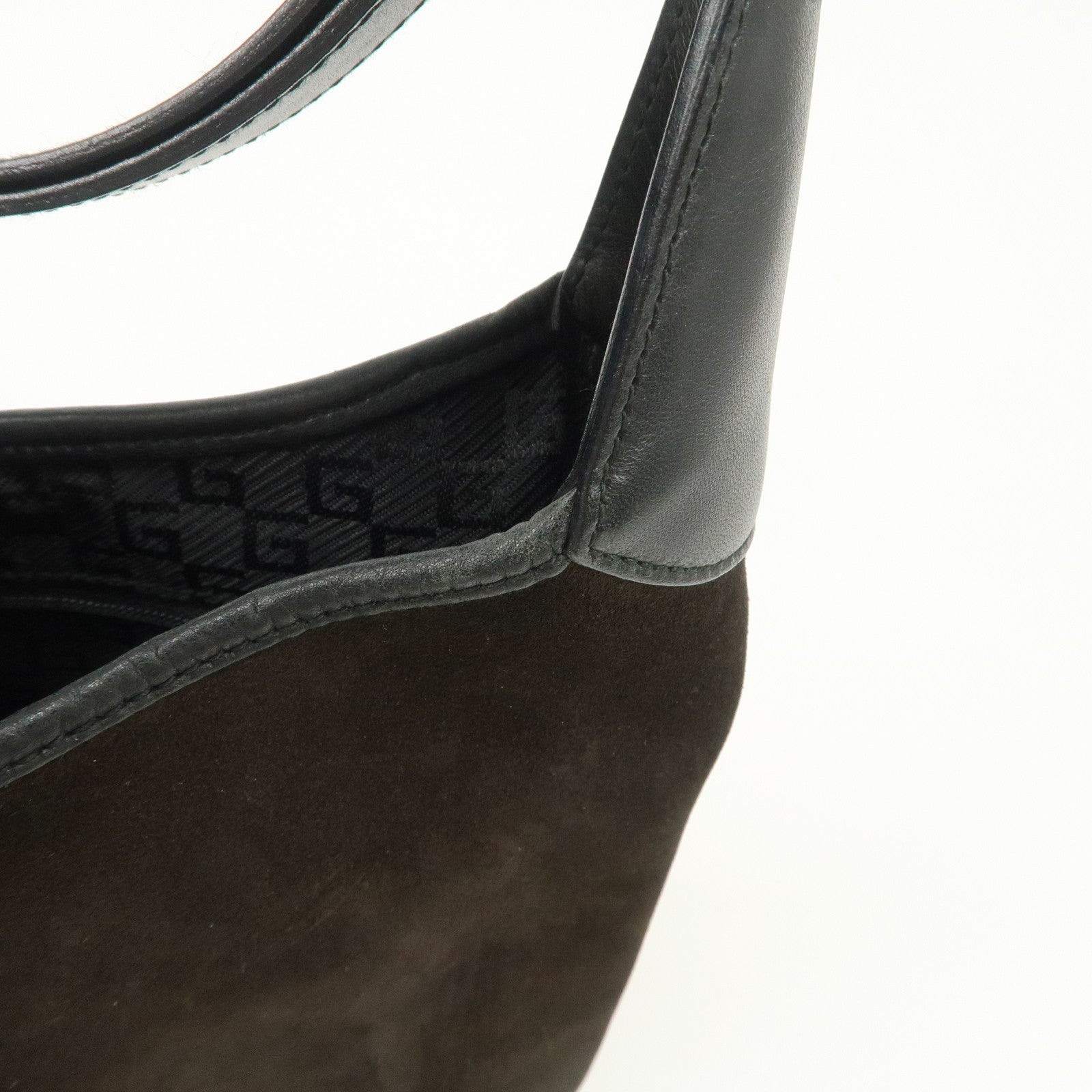 Gucci Duonissos Suede Leather Shoulder Bag - Dark Brown