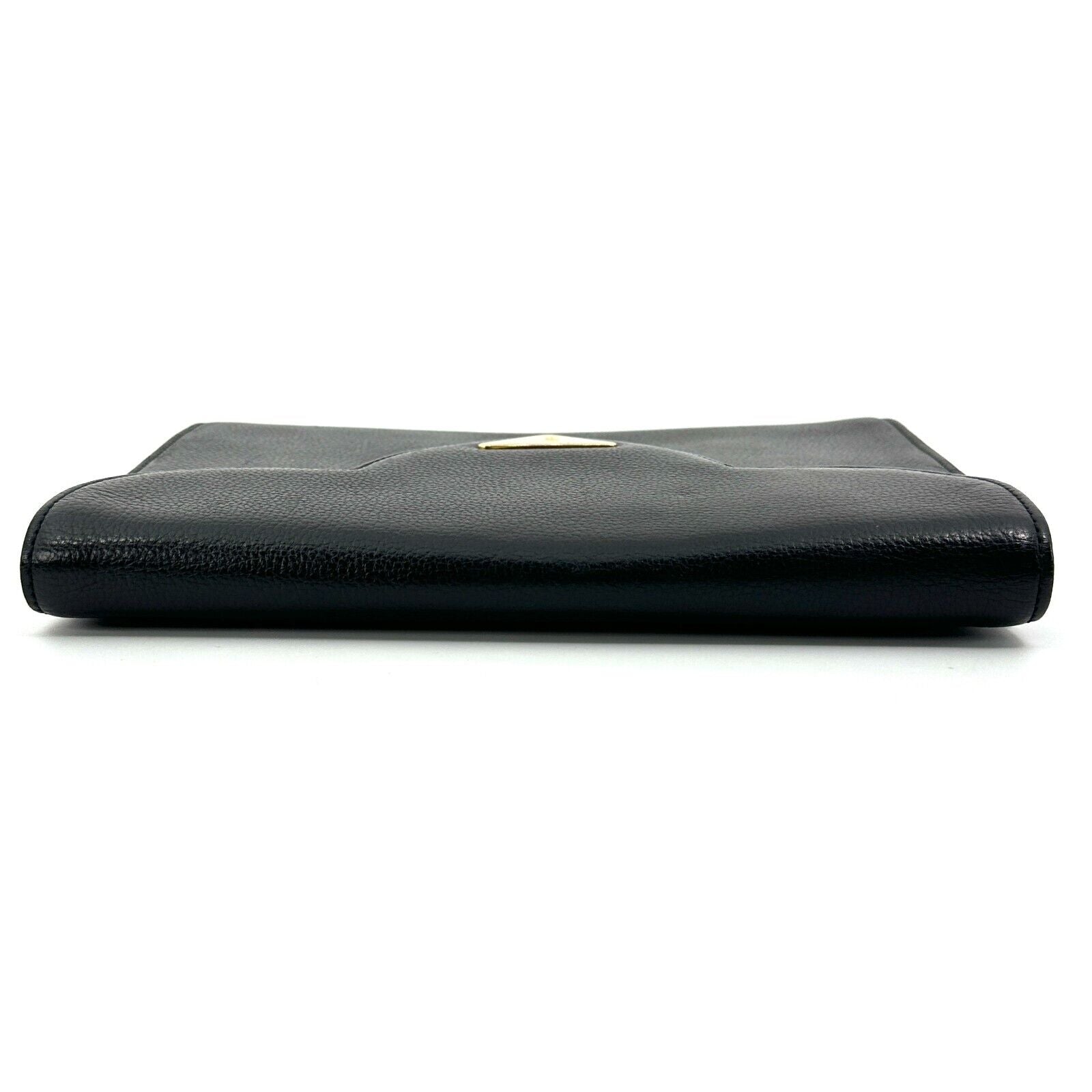 Saint Laurent YSL Clutch Bag Black Leather