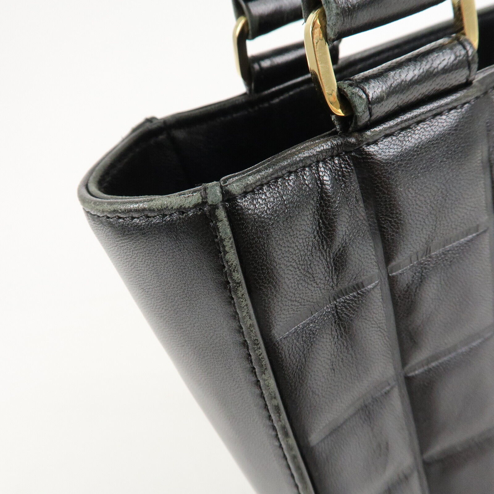Chanel Mark Chocolate Bar Lamb Skin Black Shoulder Bag