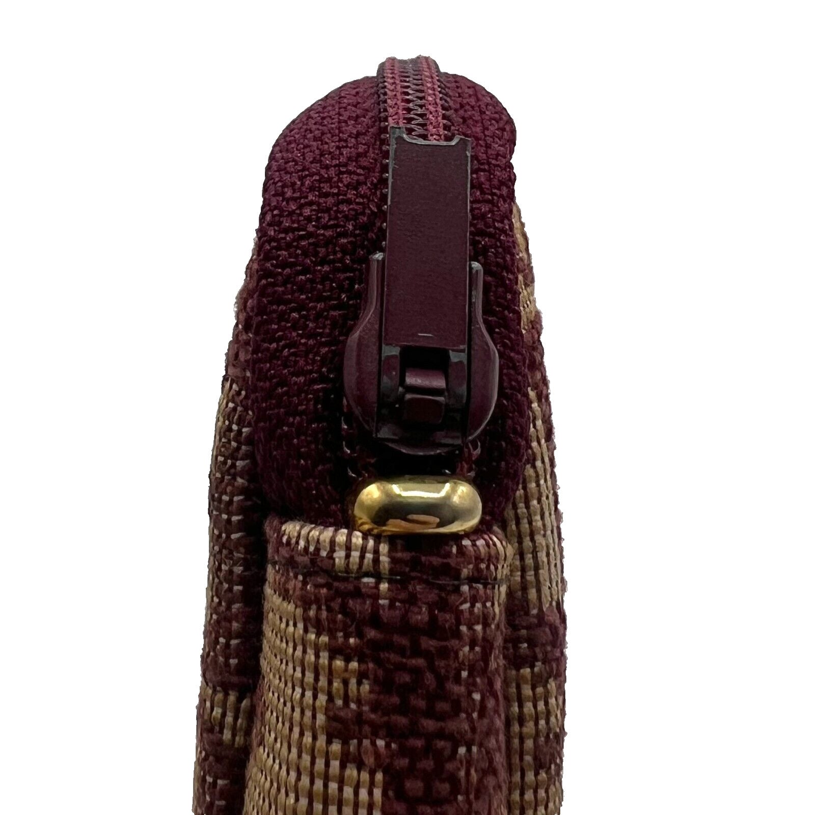 Christian Dior Trotter Clutch Bag Pouch Canvas Bordeaux