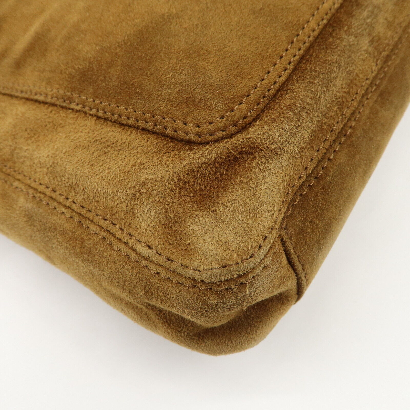 Chanel Logo Suede Tote Shoulder Bag - Brown
