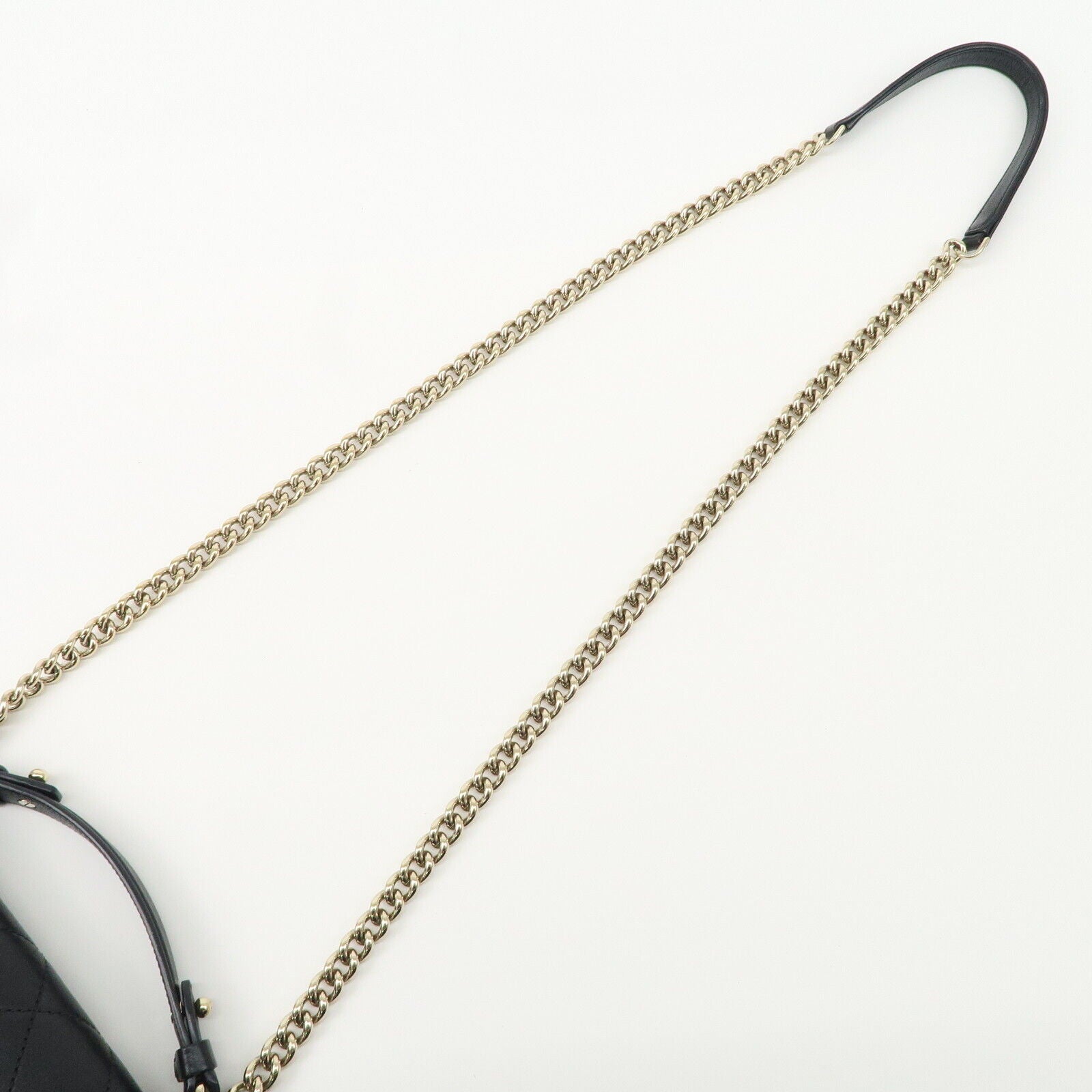 Chanel Logo Leather 2WAY Shoulder Bag Black & Gold Hardware
