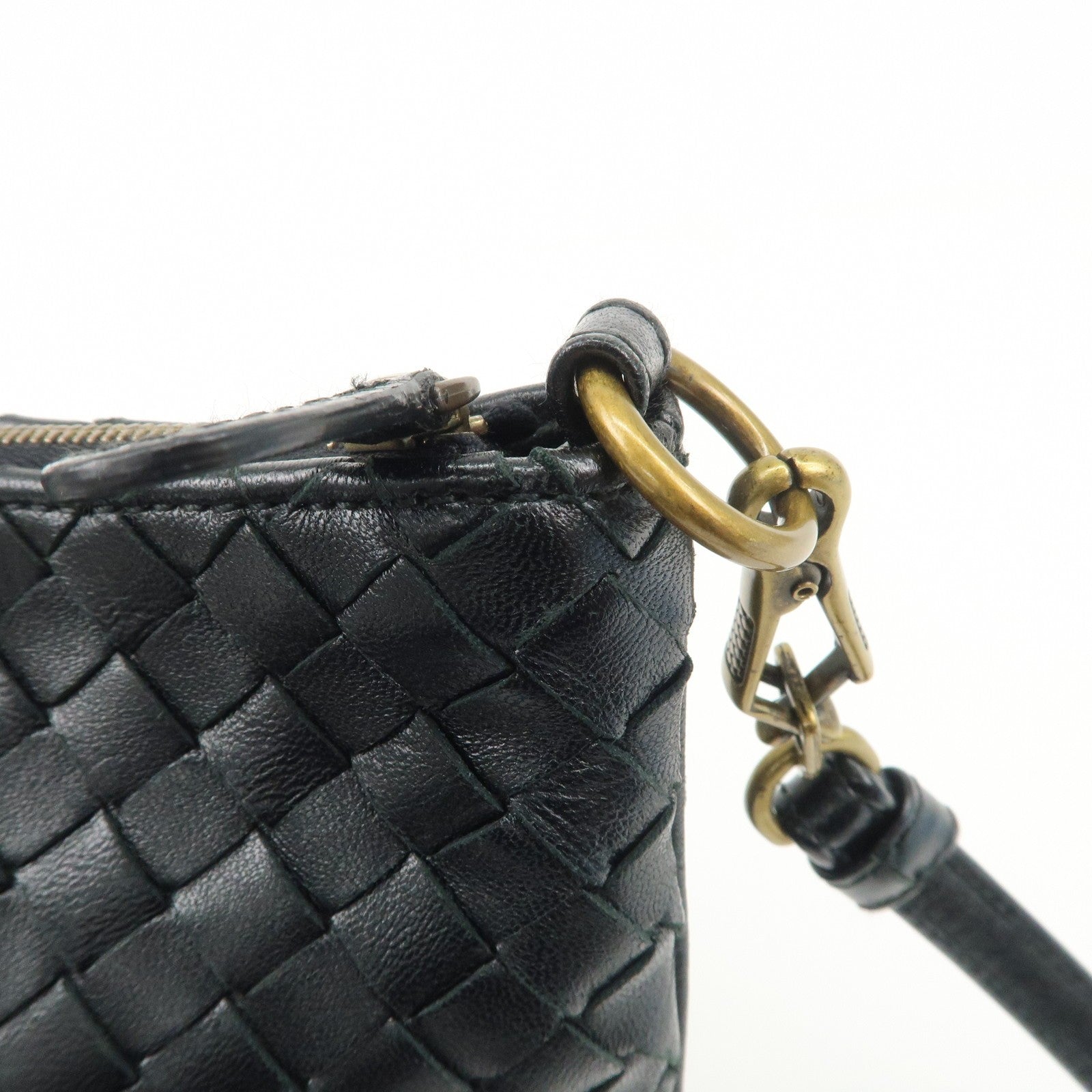 Bottega Veneta Intrecciato Leather Shoulder Bag - Black