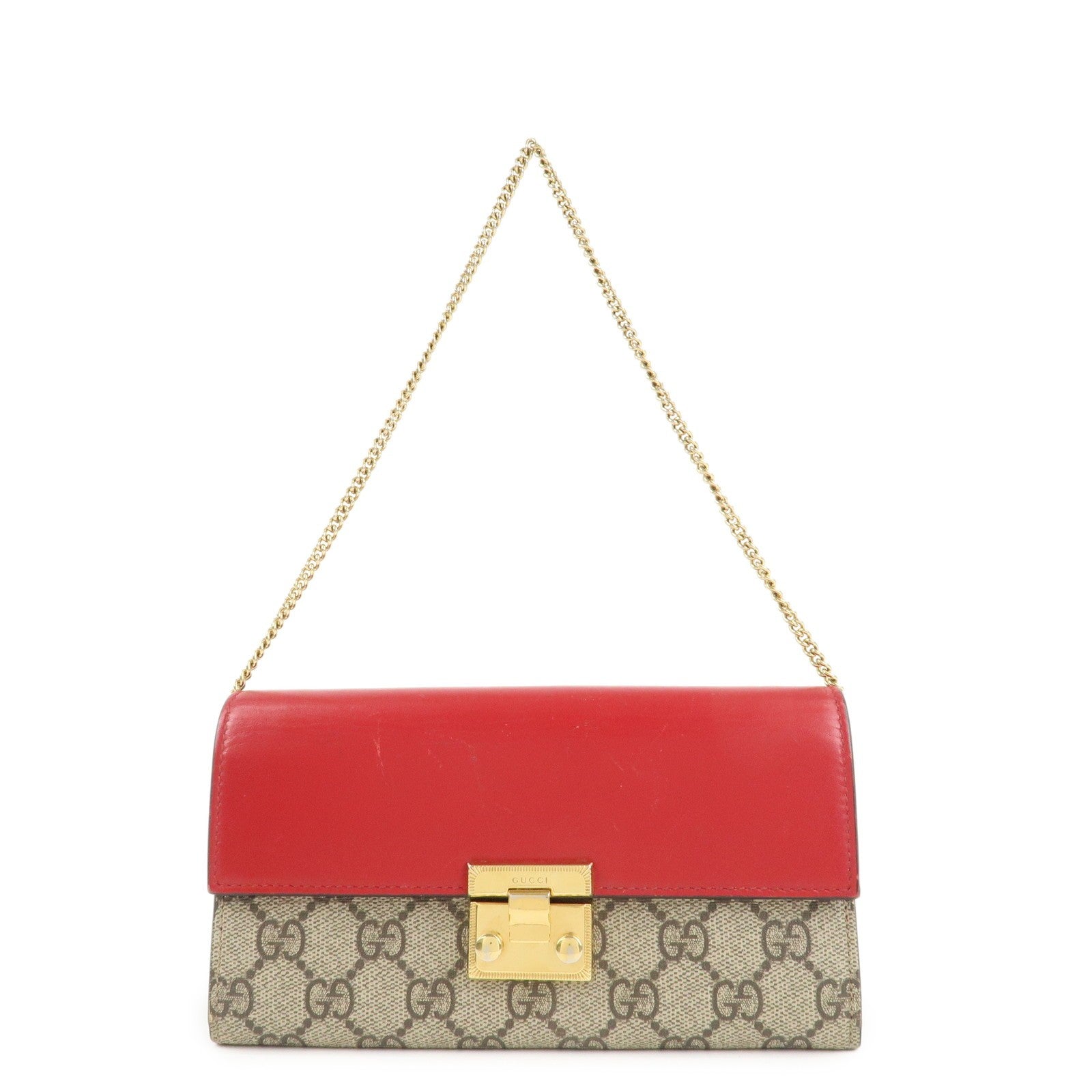 Gucci GG Supreme Leather Canvas Padlock Chain