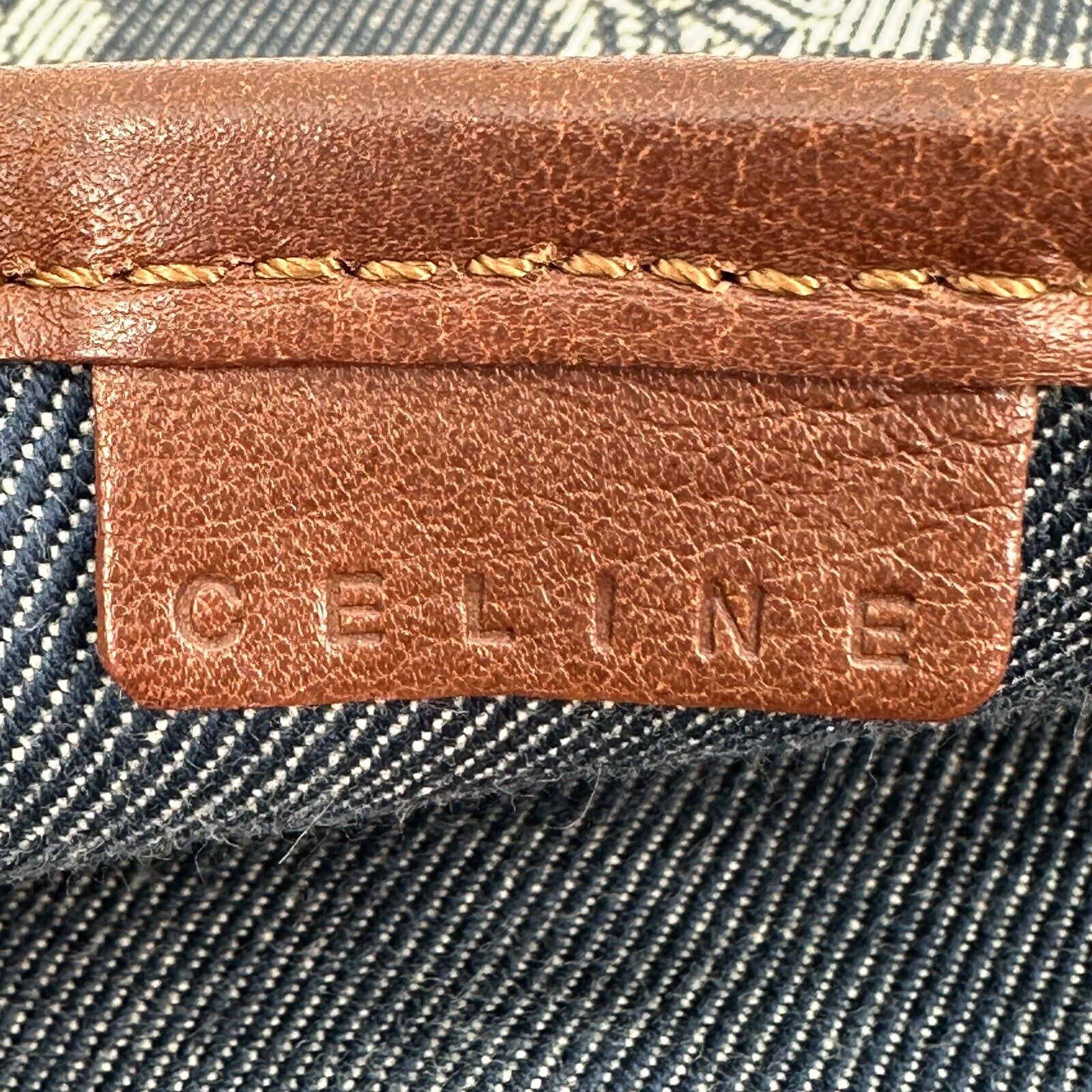 CELINE Shoulder Bag Denim Paris Macadam
