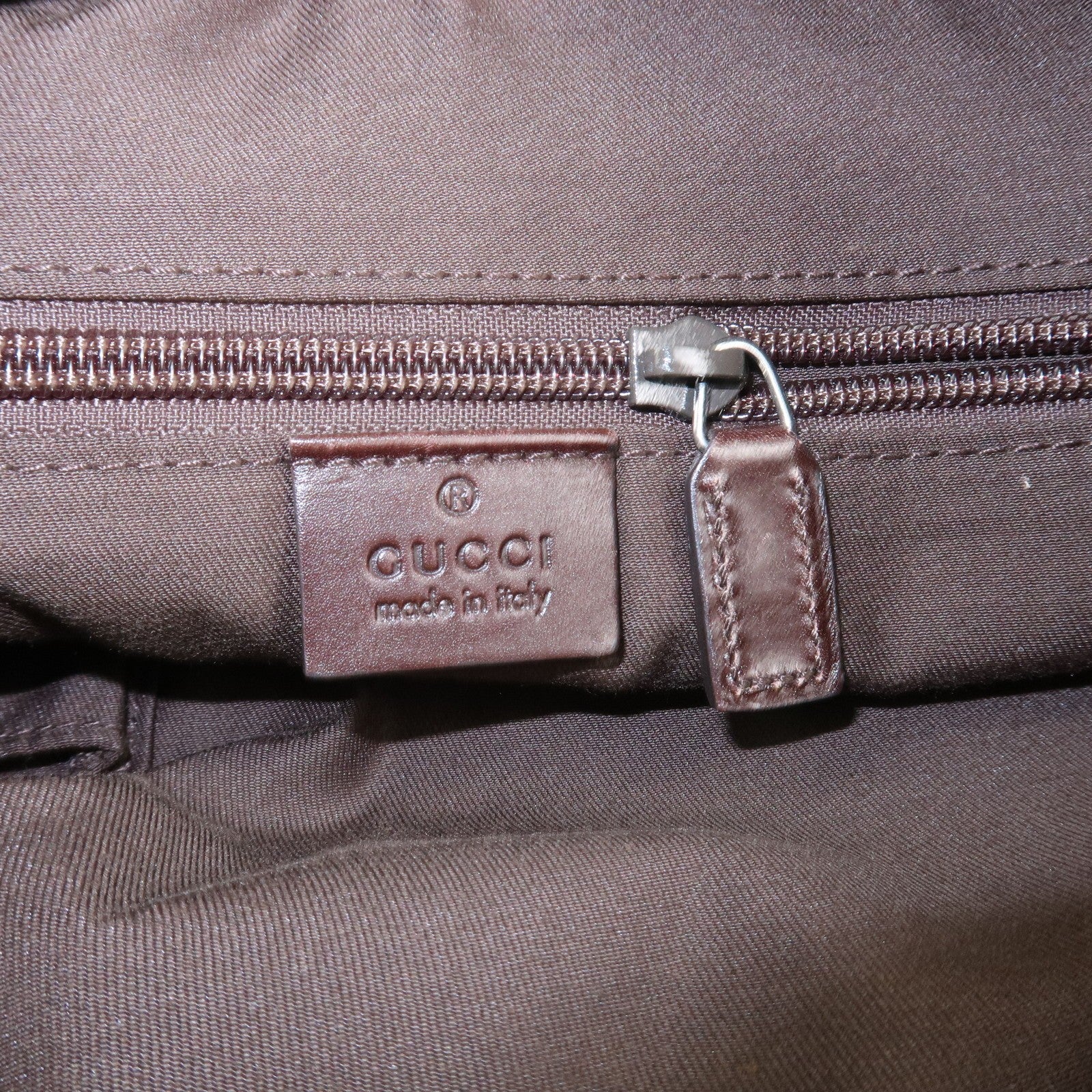 Gucci GG Canvas Leather Shoulder Bag Crossbody Brown