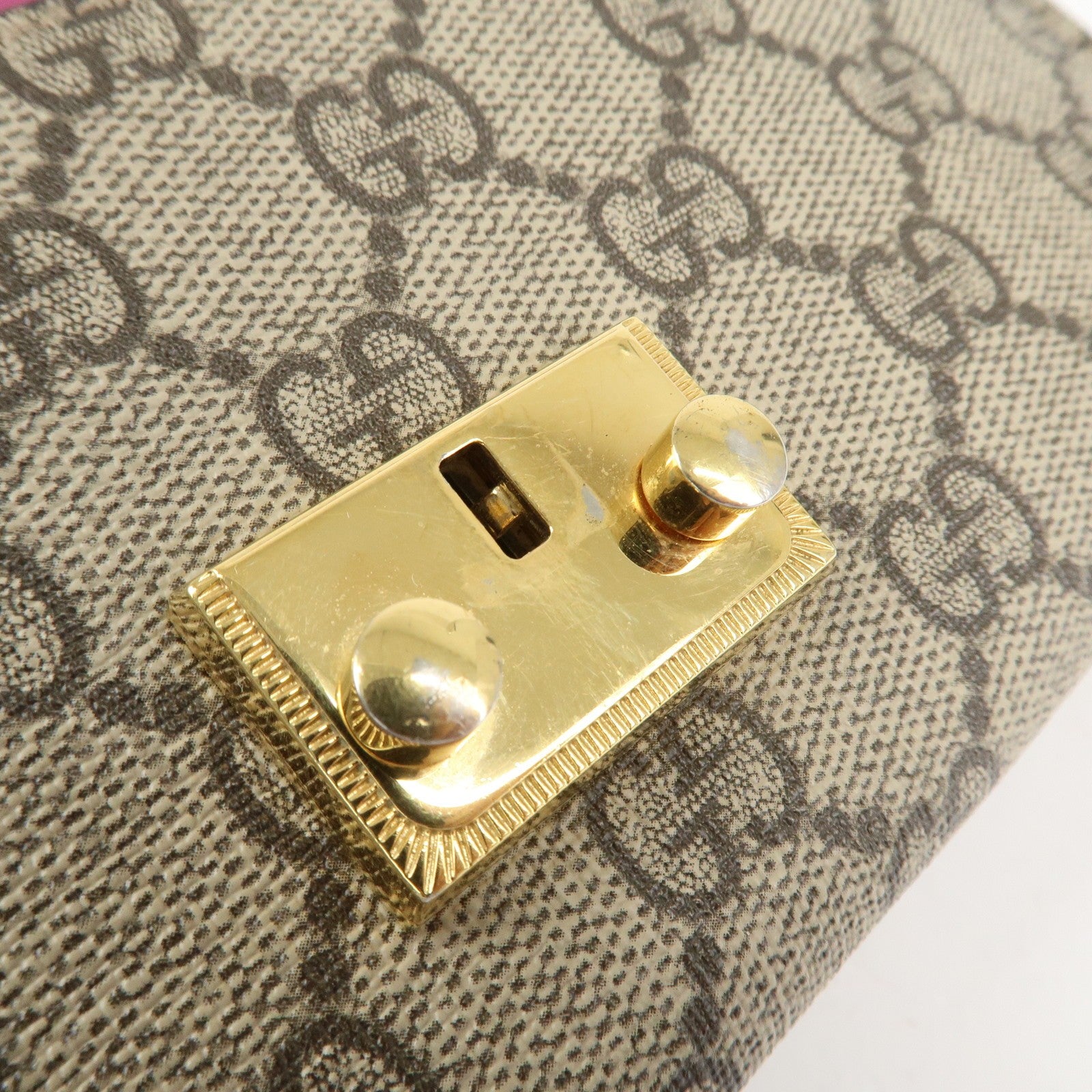 Gucci GG Supreme Leather Canvas Padlock Chain