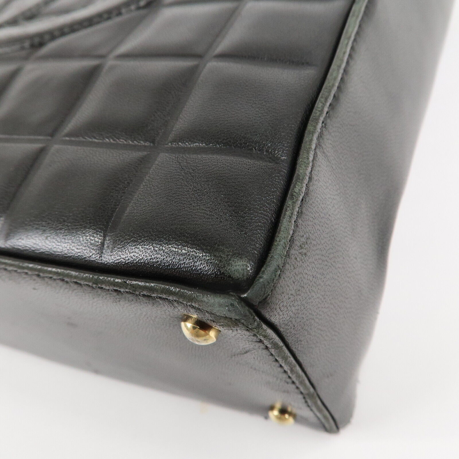 Chanel Mark Chocolate Bar Lamb Skin Black Shoulder Bag