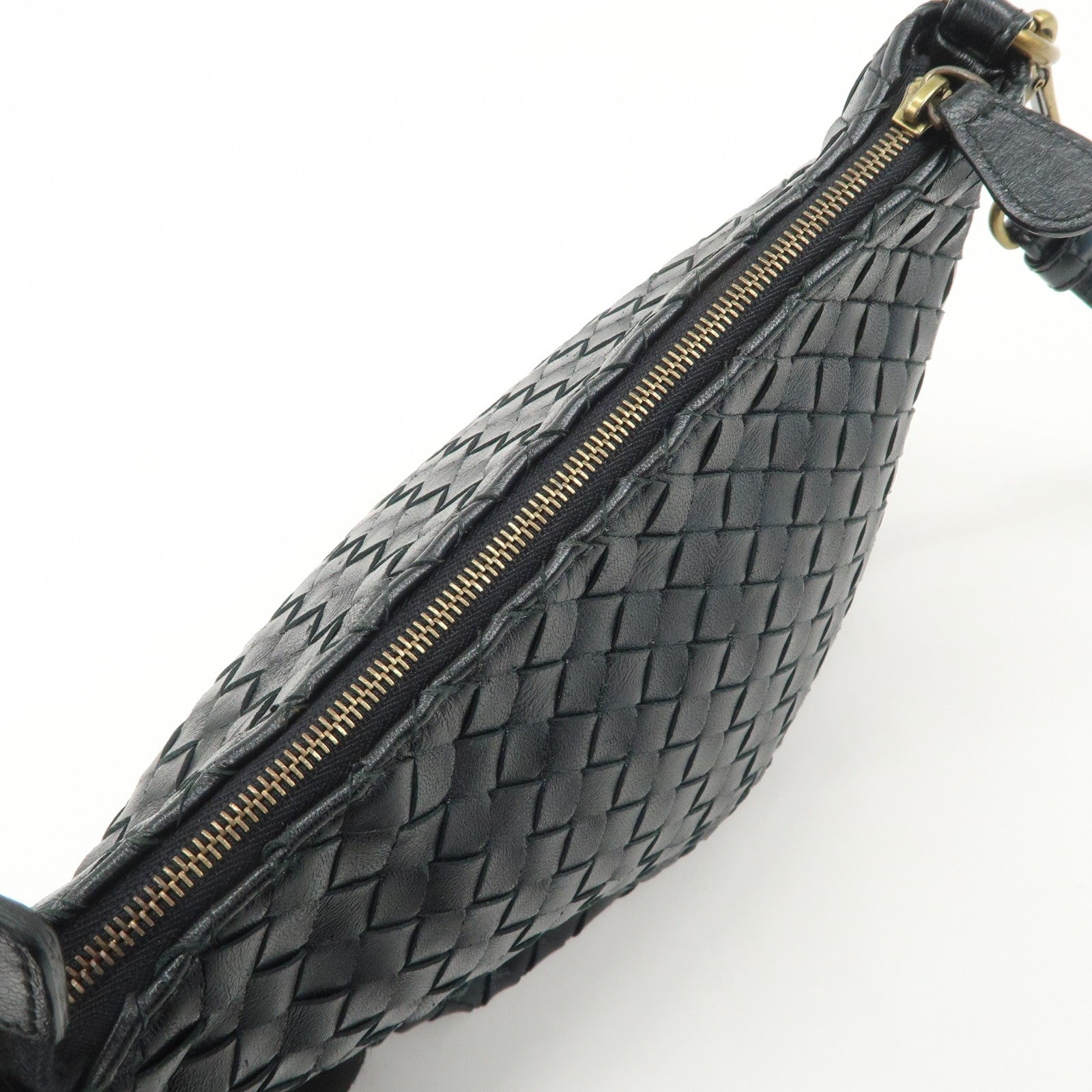 Bottega Veneta Intrecciato Leather Shoulder Bag - Black