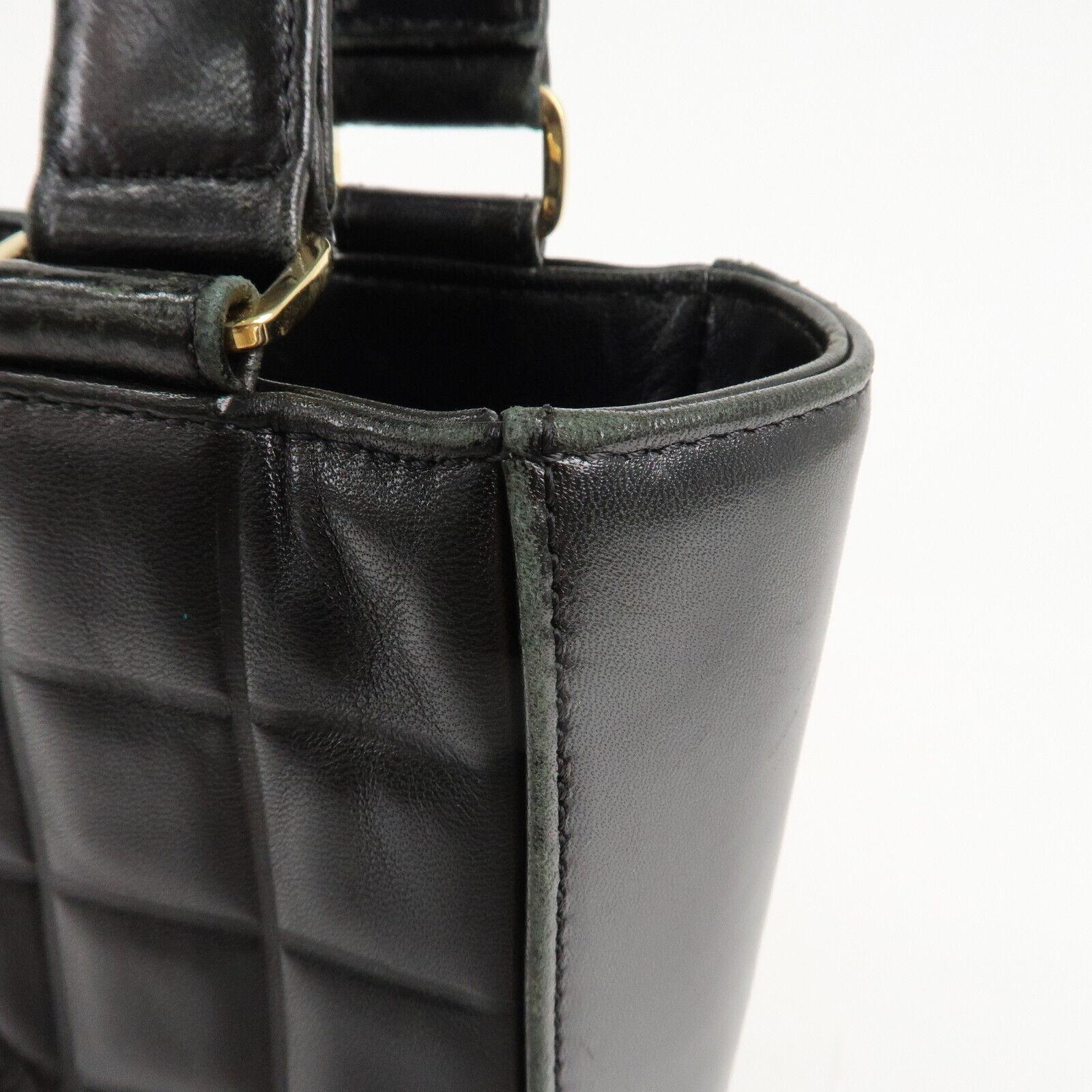 Chanel Mark Chocolate Bar Lamb Skin Black Shoulder Bag