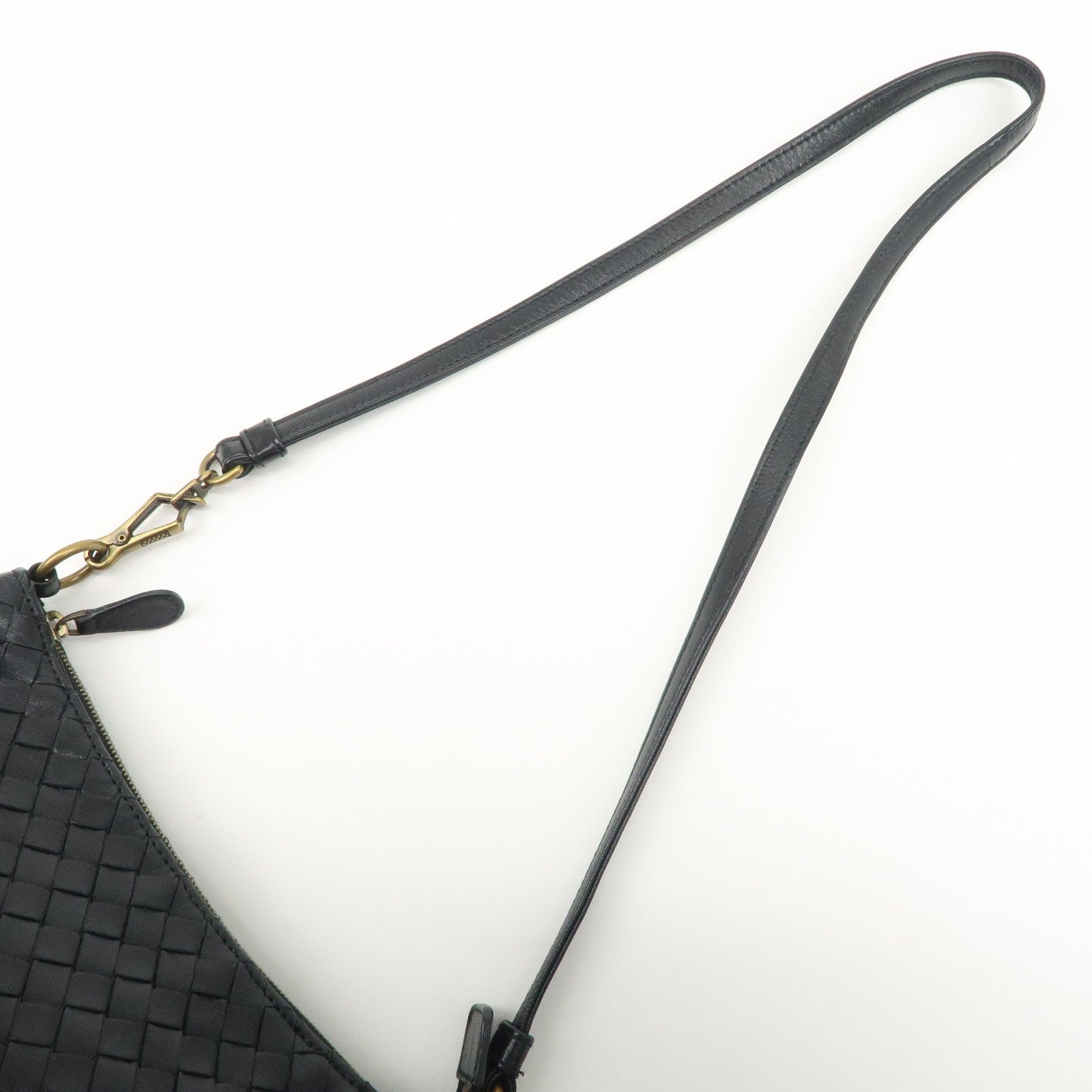 Bottega Veneta Intrecciato Leather Shoulder Bag - Black