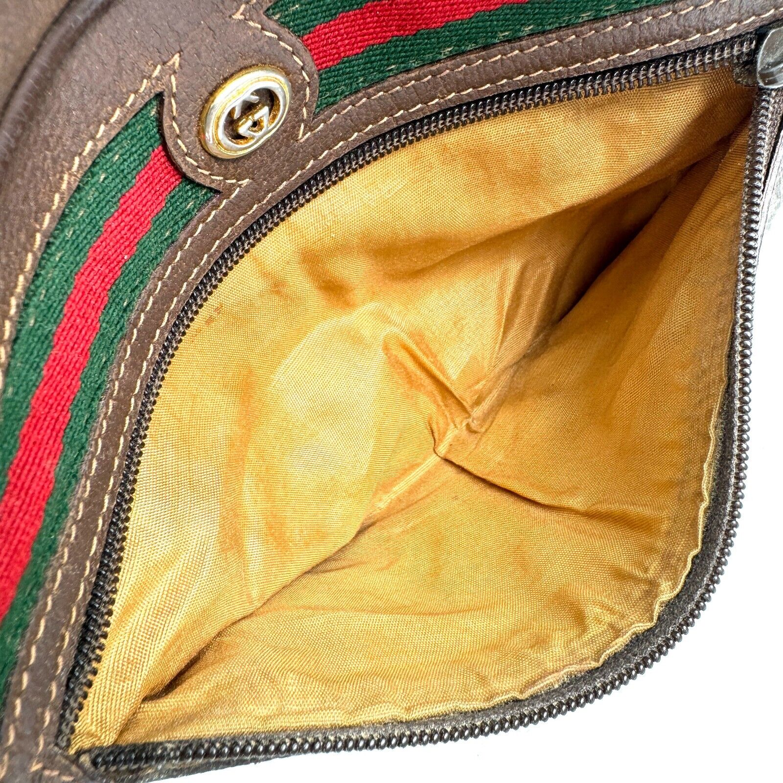 Gucci Vintage Shoulder Bag GG Sherry Line - Brown Leather PVC