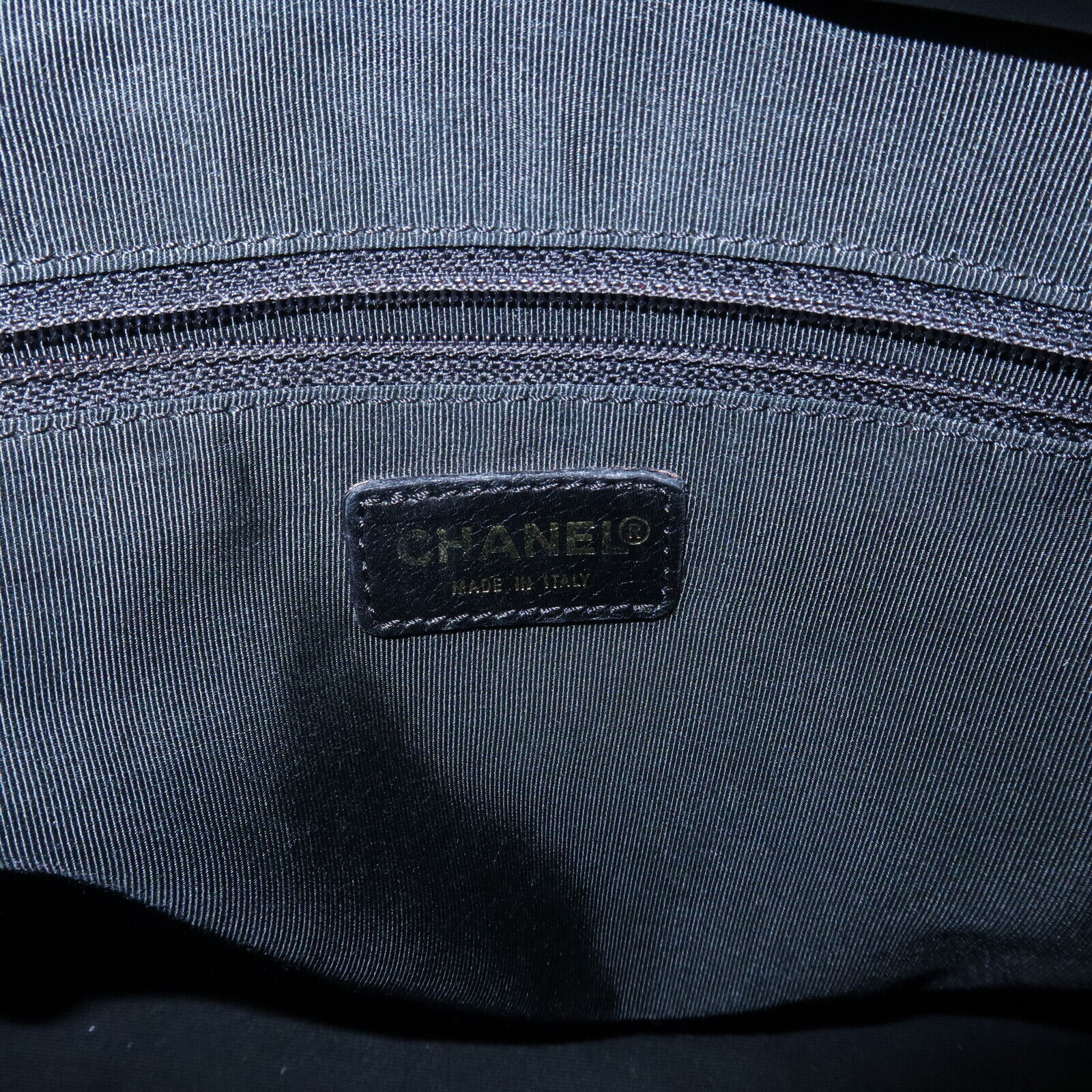 Chanel Mark Chocolate Bar Lamb Skin Black Shoulder Bag