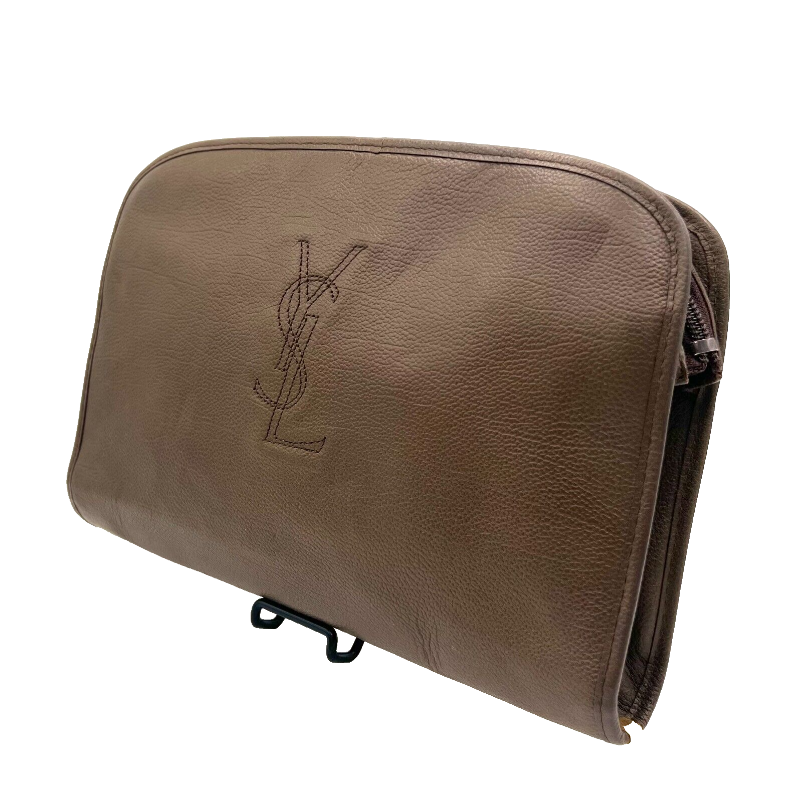 Yves Saint Laurent YSL Leather Clutch - Brown