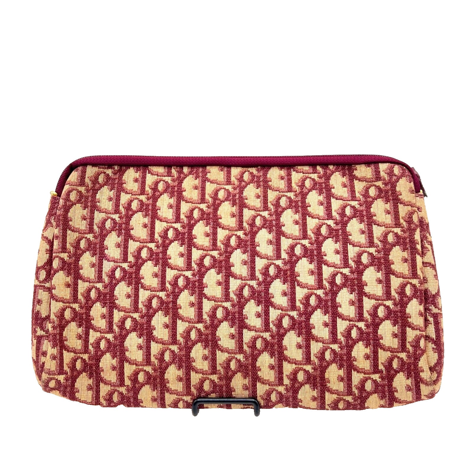 Christian Dior Trotter Clutch Bag Pouch Canvas Bordeaux