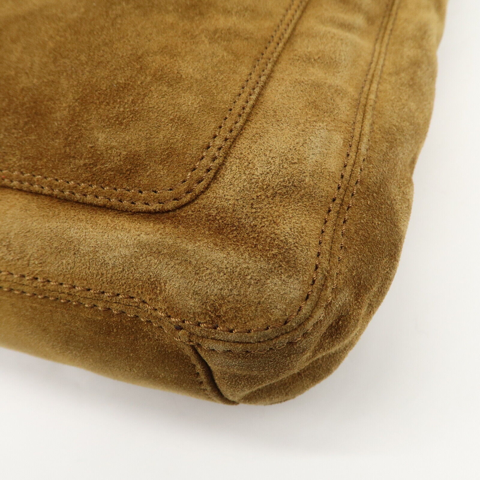 Chanel Logo Suede Tote Shoulder Bag - Brown