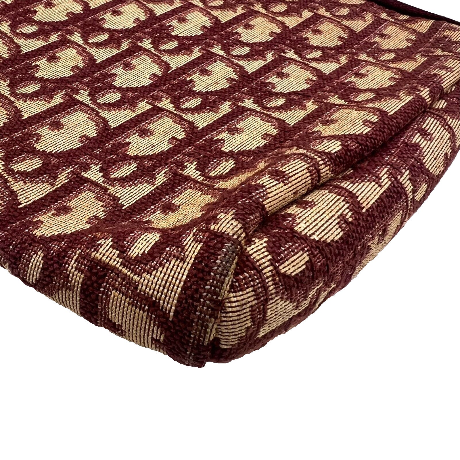 Christian Dior Trotter Clutch Bag Pouch Canvas Bordeaux