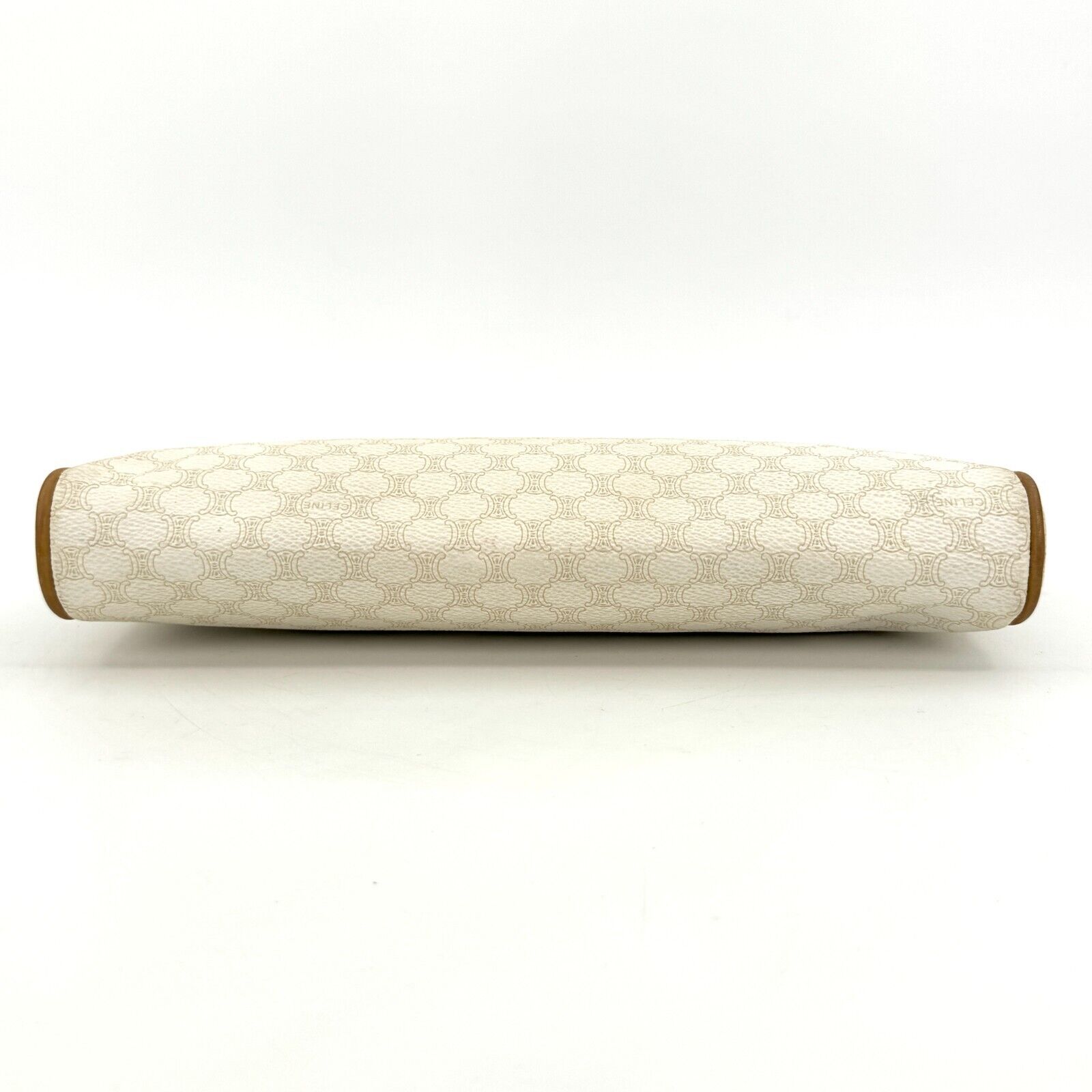 Celine Vintage Clutch Macadam PVC Ivory Leather