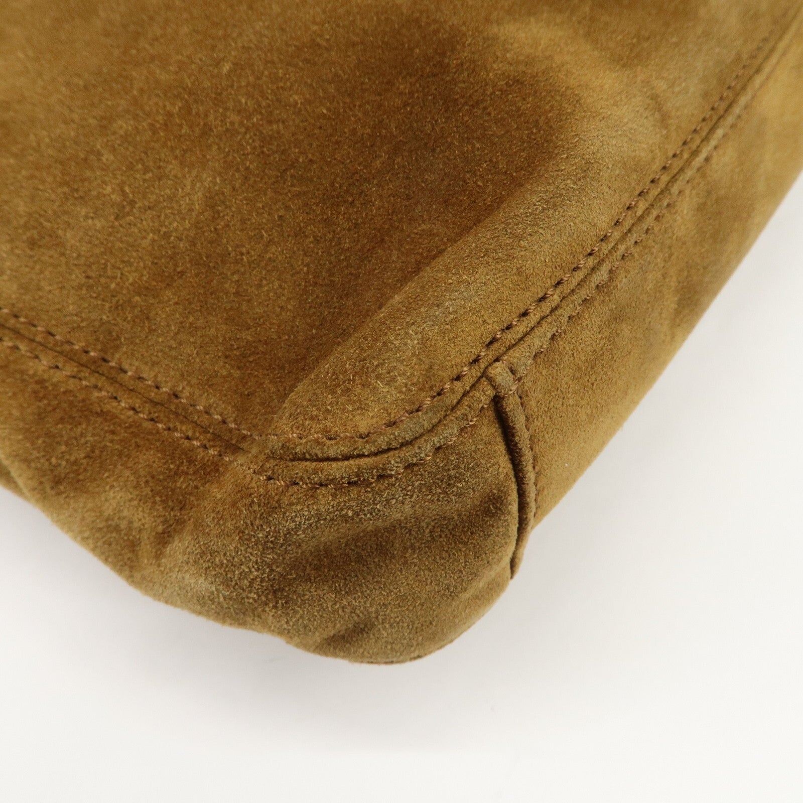 Chanel Logo Suede Tote Shoulder Bag - Brown