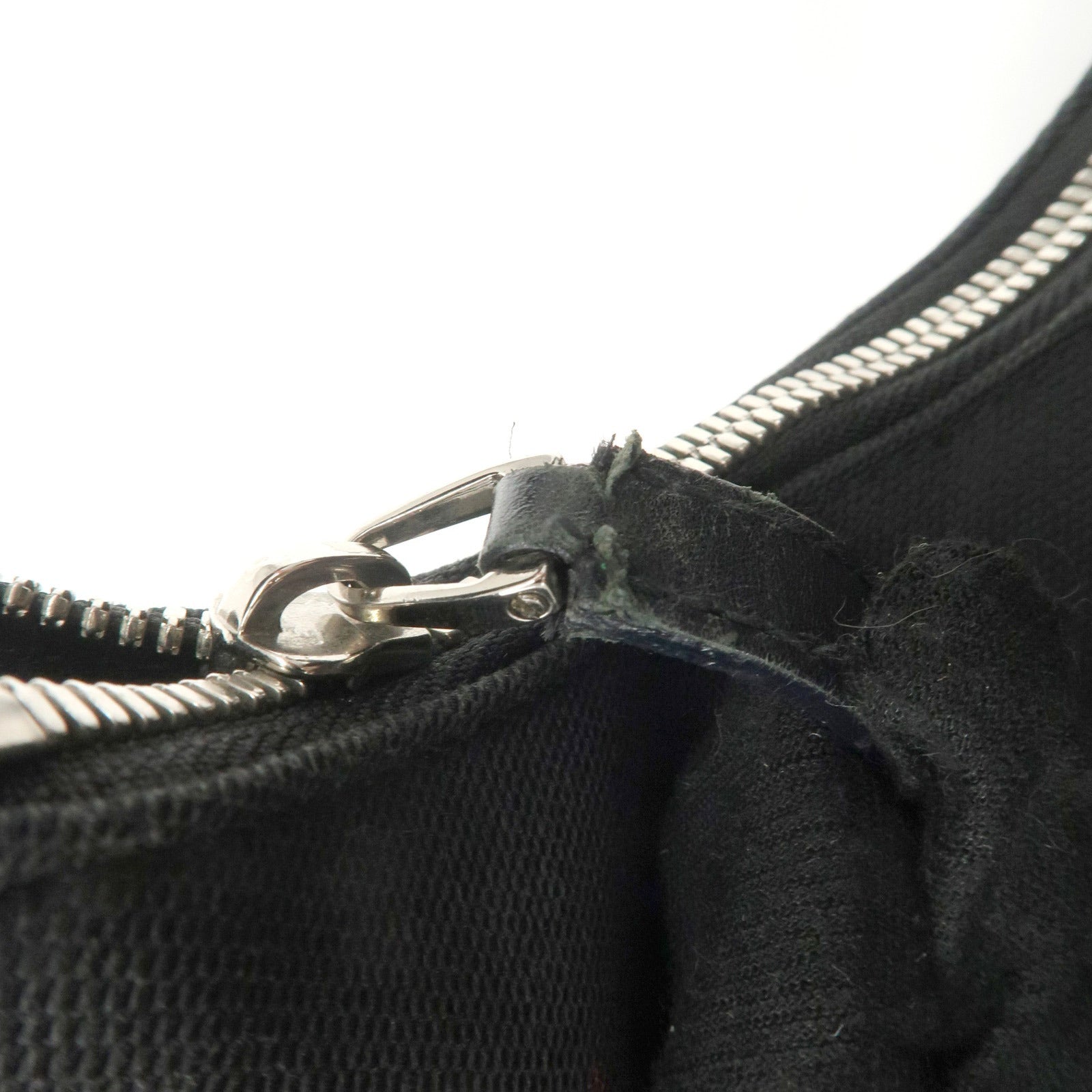 Gucci Interlocking G Canvas Leather One Shoulder Black Bag