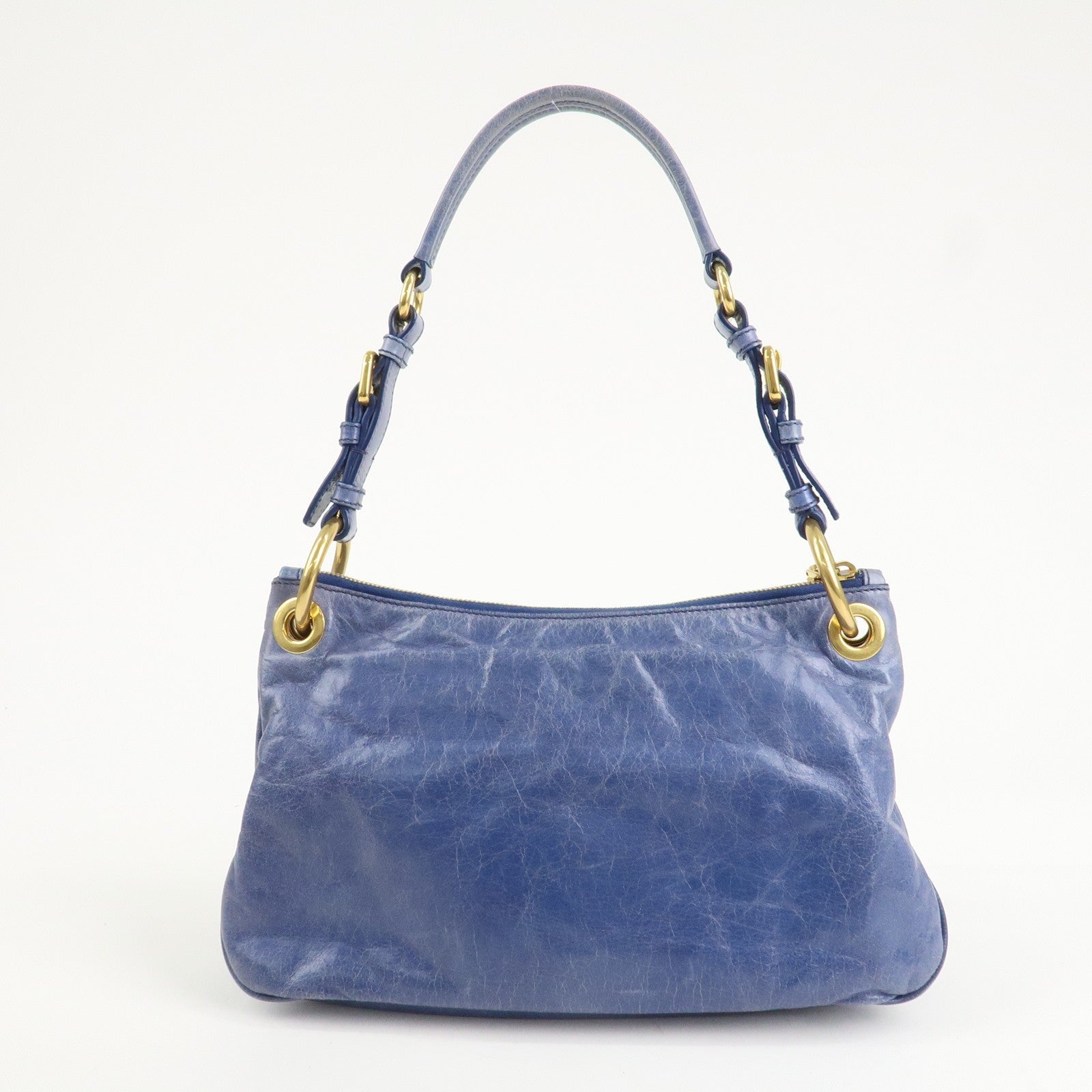 Prada Light Blue Leather Hand Bag