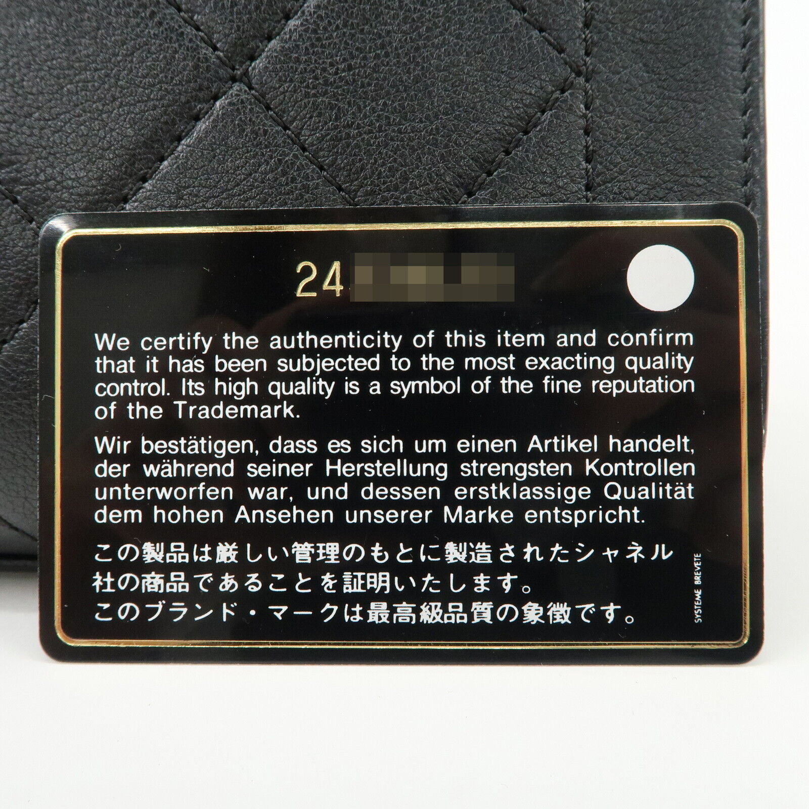 Chanel Logo Leather 2WAY Shoulder Bag Black & Gold Hardware