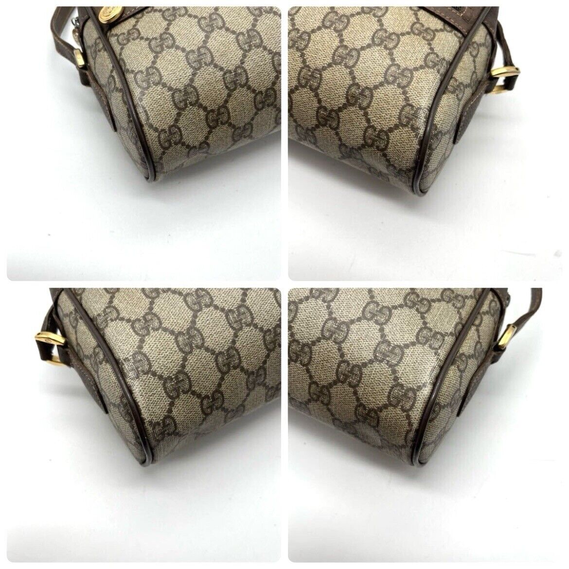 Gucci Vintage Shoulder Bag GG Sherry Line - Brown Leather PVC