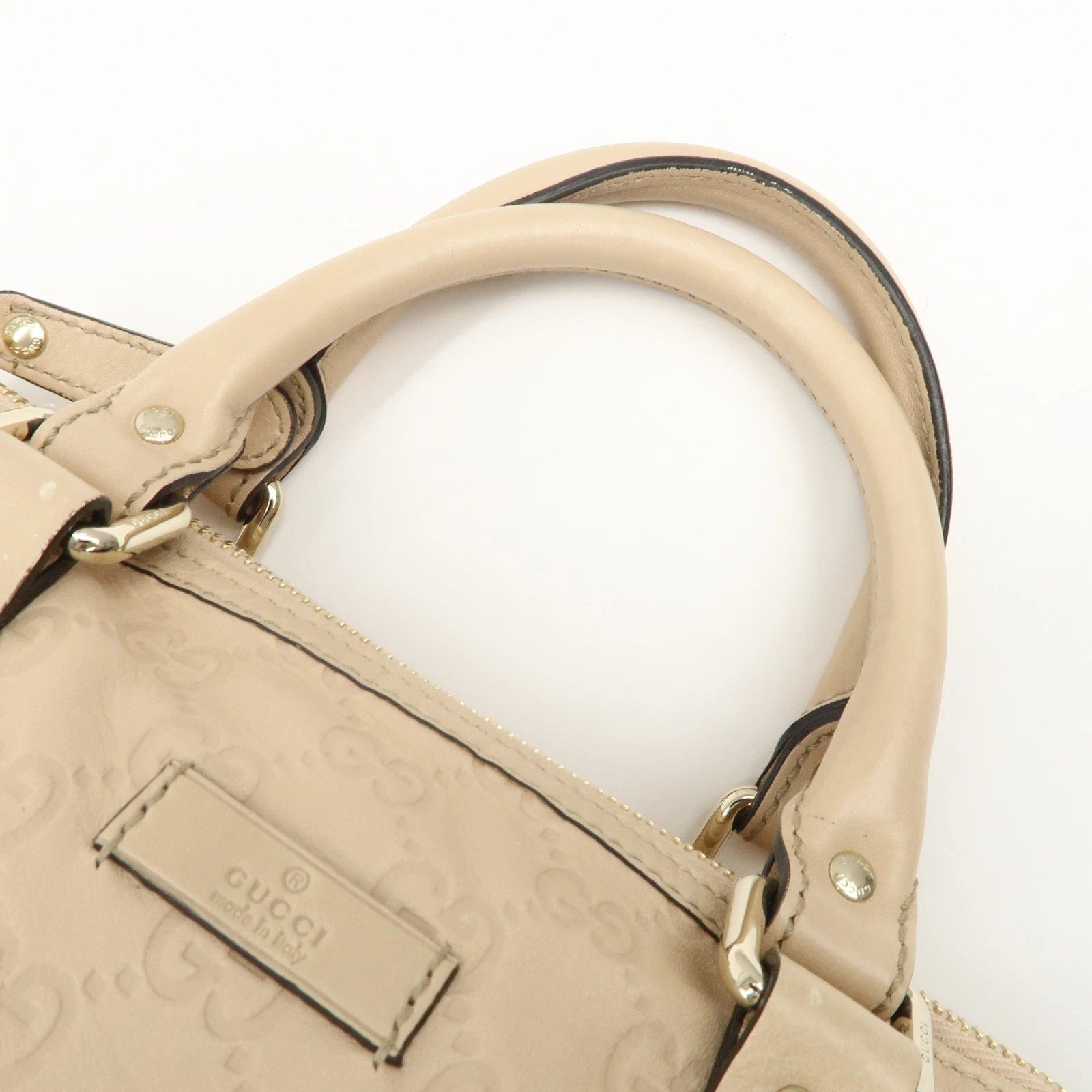 Gucci Mini Boston Bag - Pink Beige, Guccissima Leather