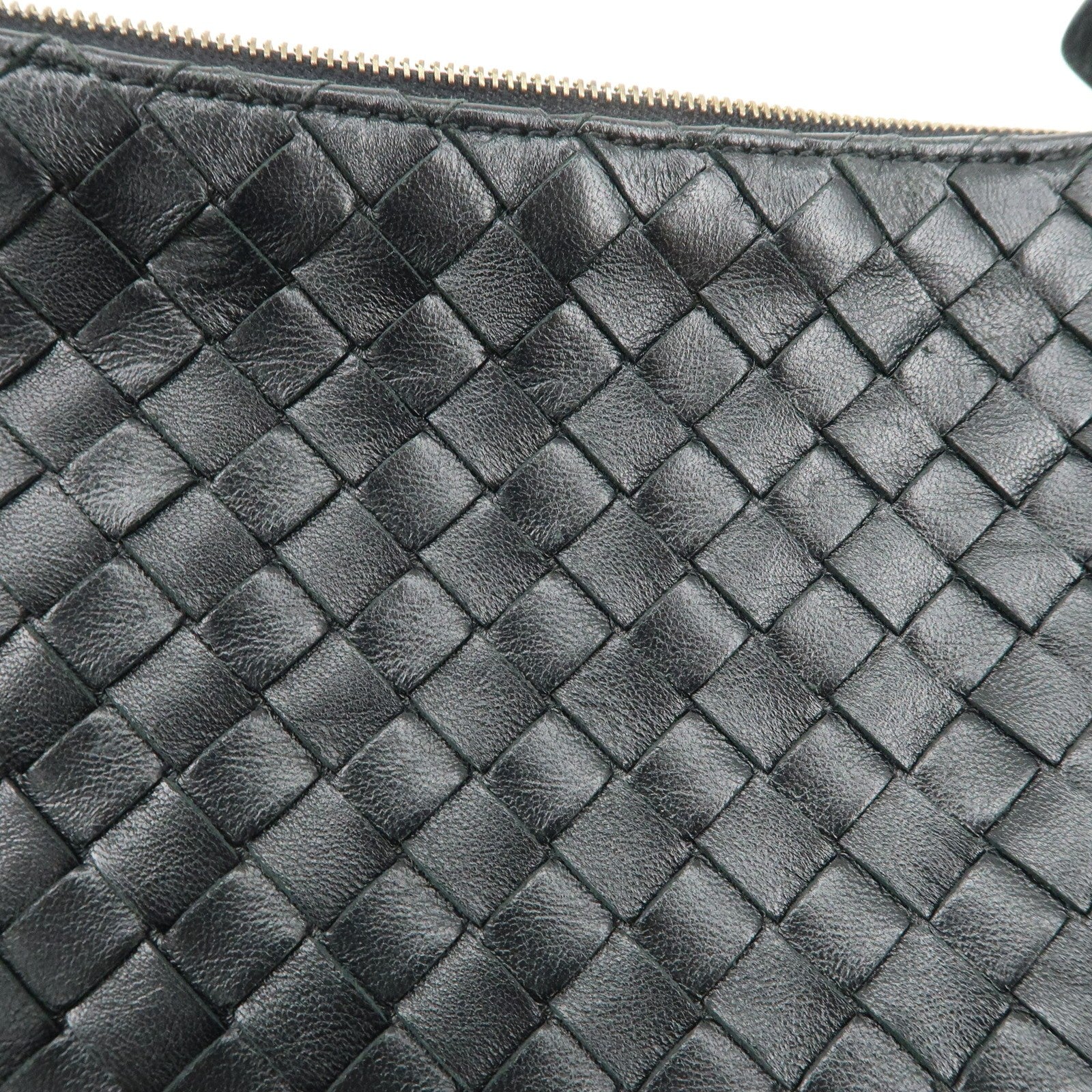 Bottega Veneta Intrecciato Leather Shoulder Bag - Black