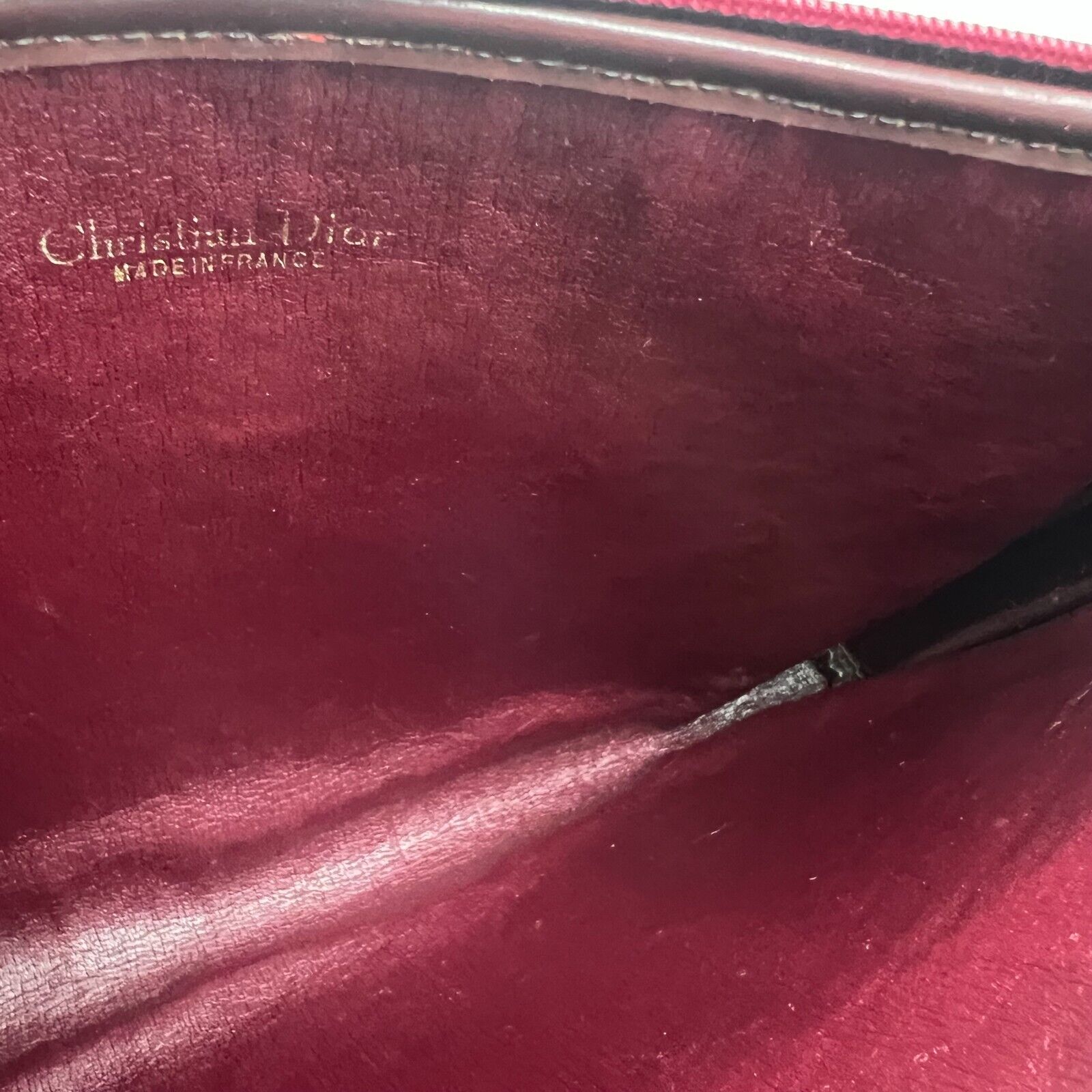 Christian Dior Trotter Clutch Bag Pouch Canvas Bordeaux