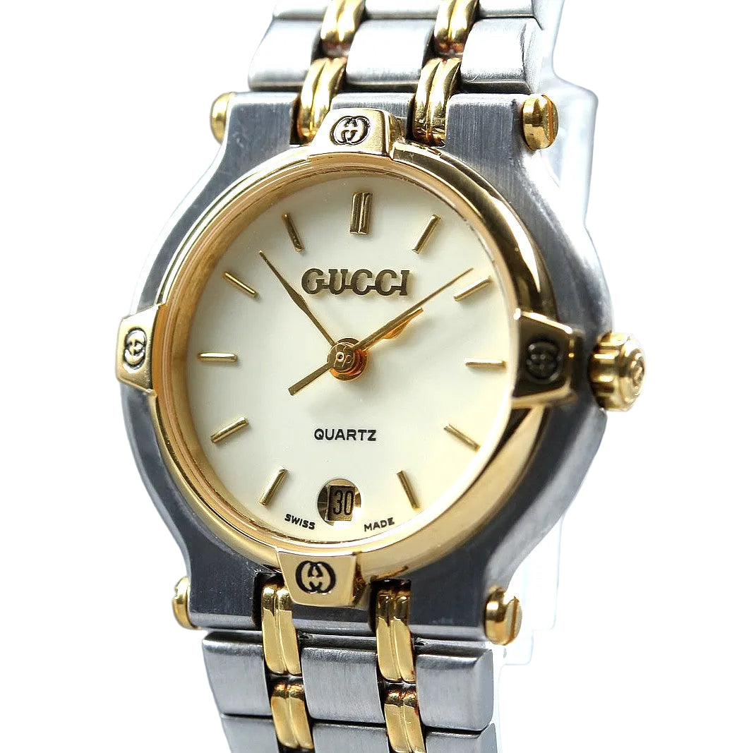 Gucci 9000L Wristwatch - White, Stainless Steel