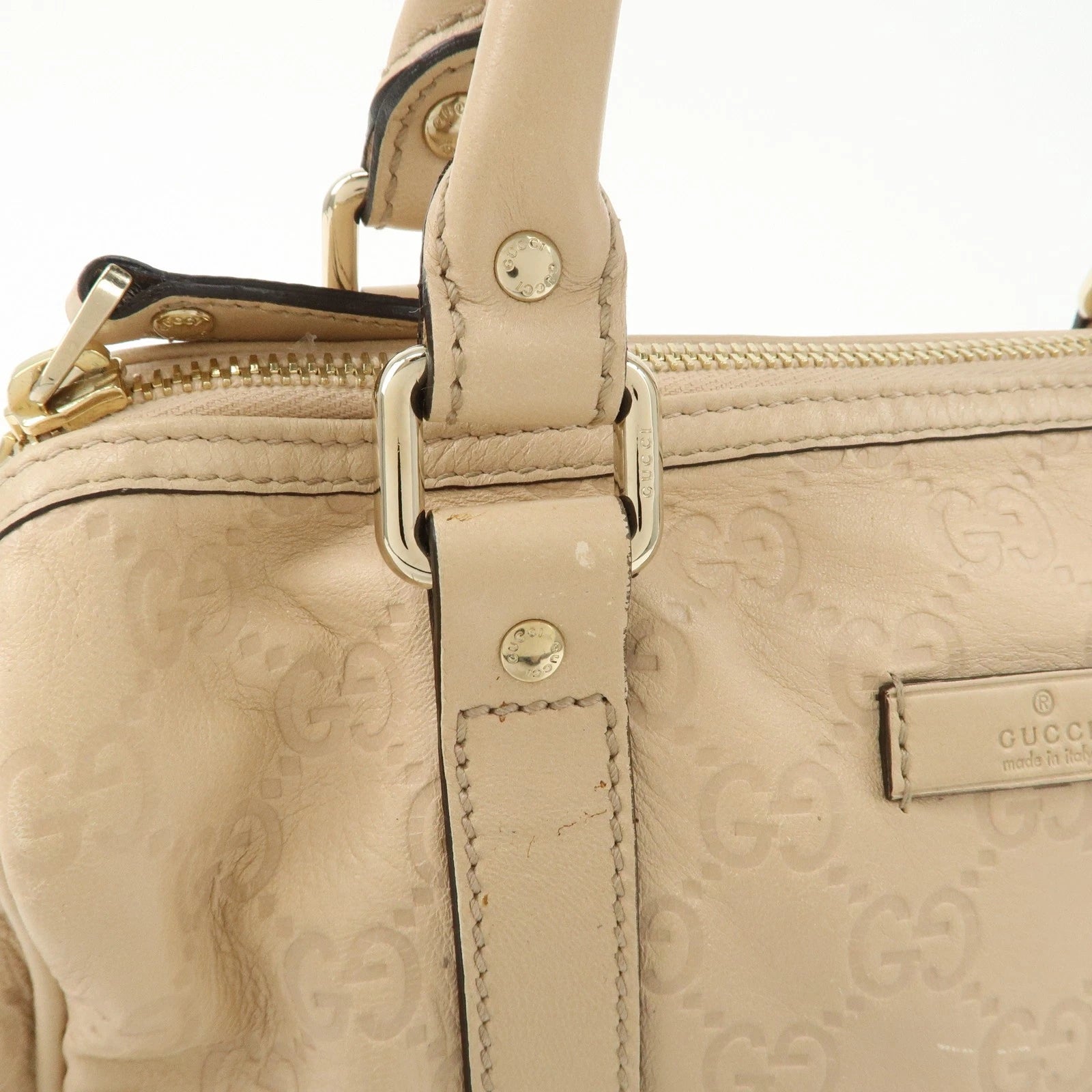 Gucci Mini Boston Bag - Pink Beige, Guccissima Leather