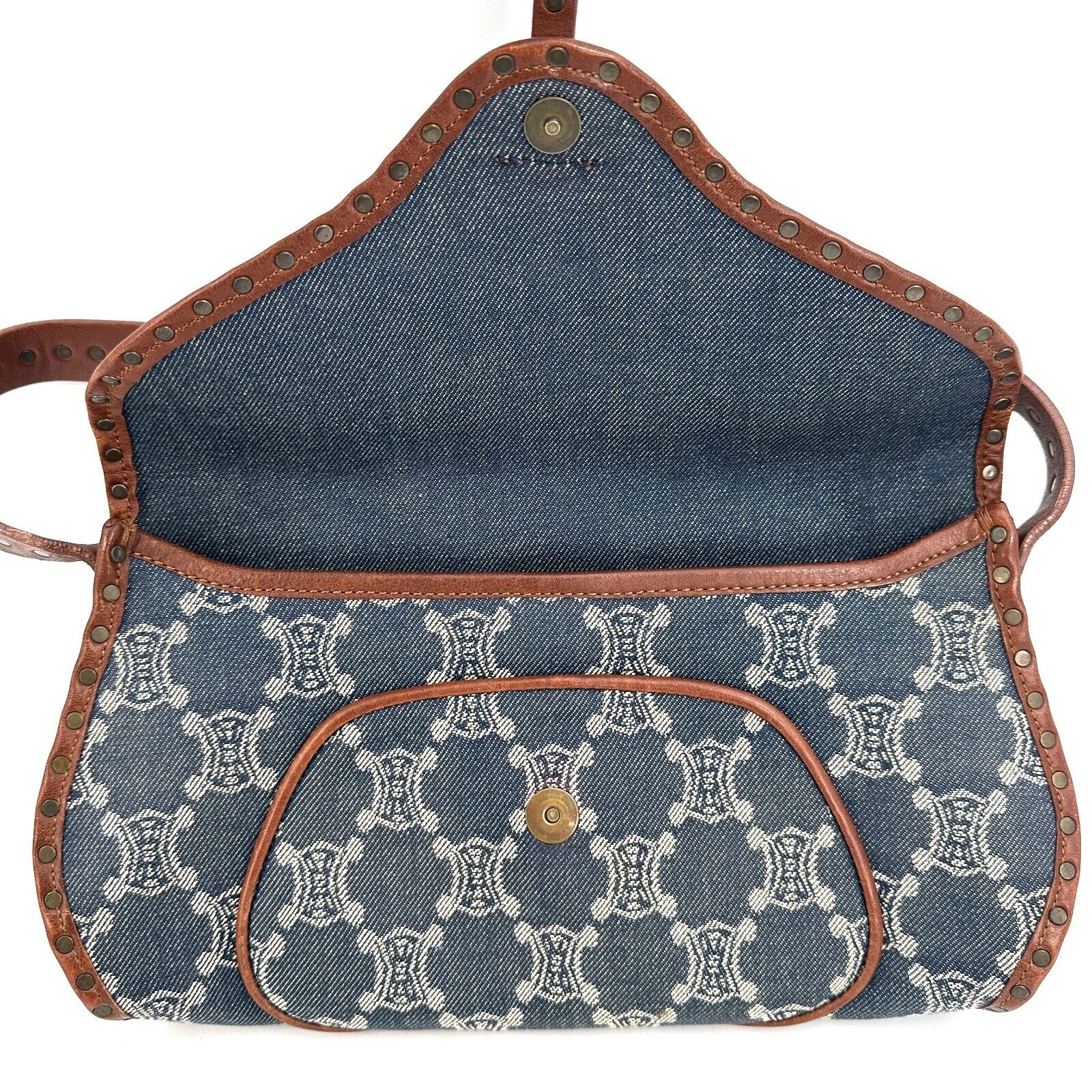 CELINE Shoulder Bag Denim Paris Macadam