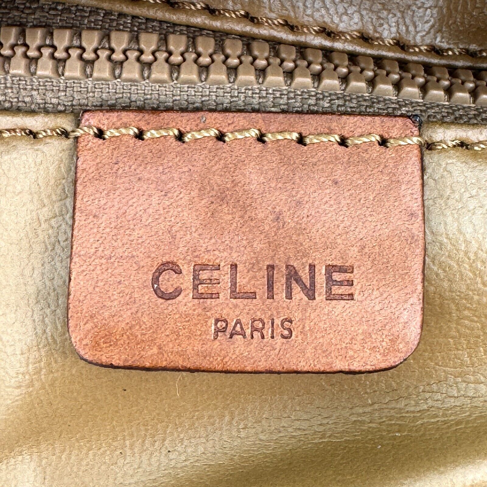 Celine Vintage Clutch Macadam PVC Ivory Leather