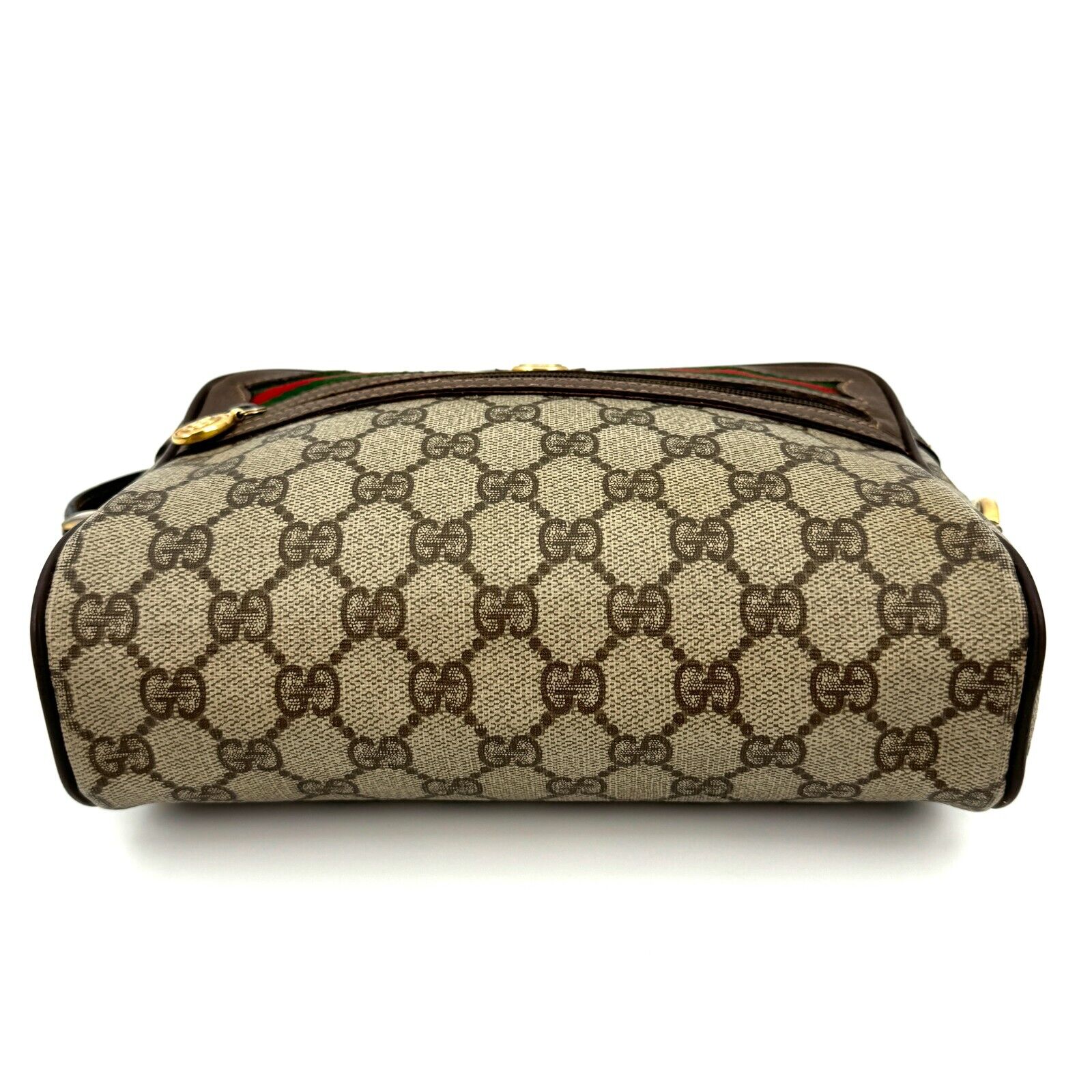 Gucci Vintage Shoulder Bag GG Sherry Line - Brown Leather PVC