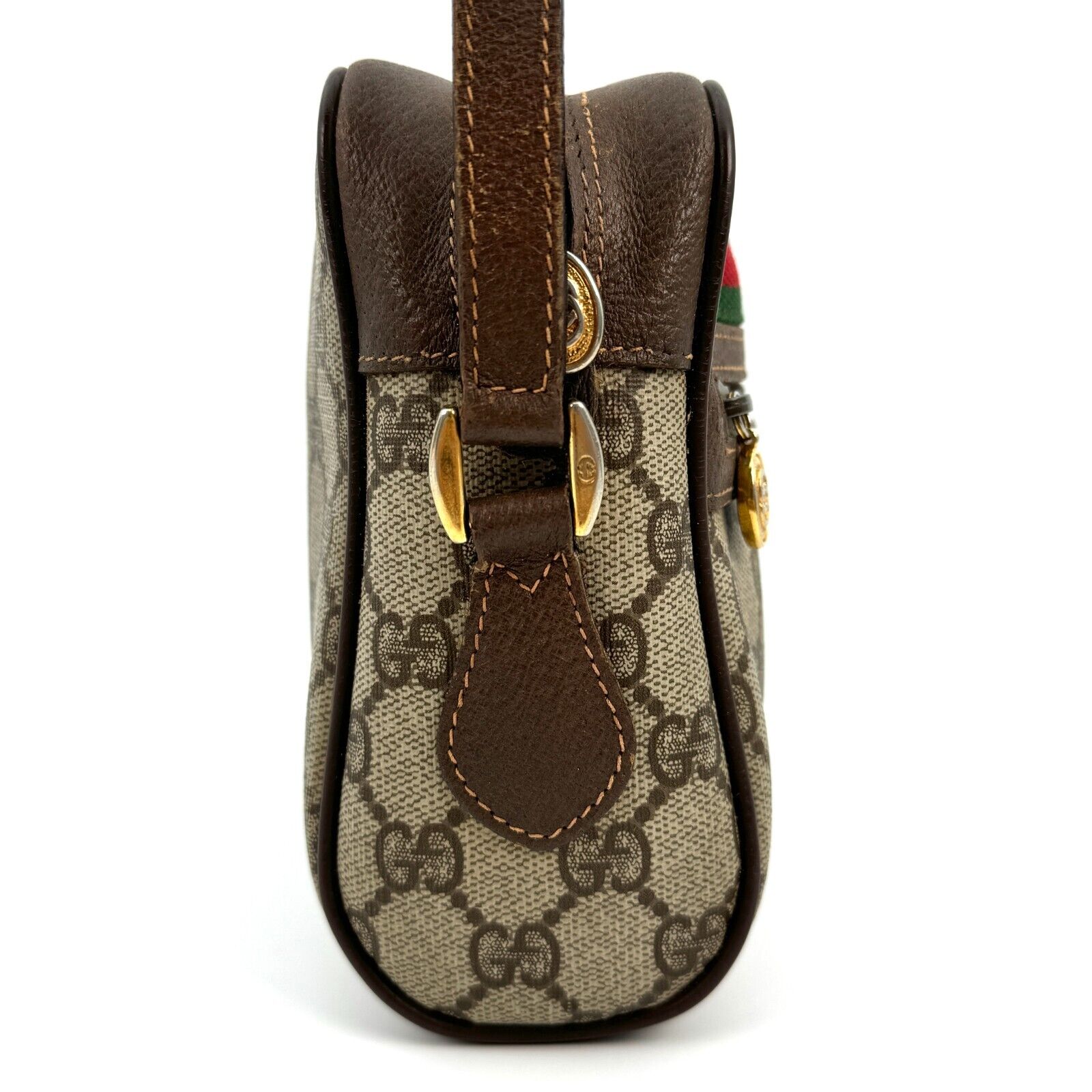 Gucci Vintage Shoulder Bag GG Sherry Line - Brown Leather PVC