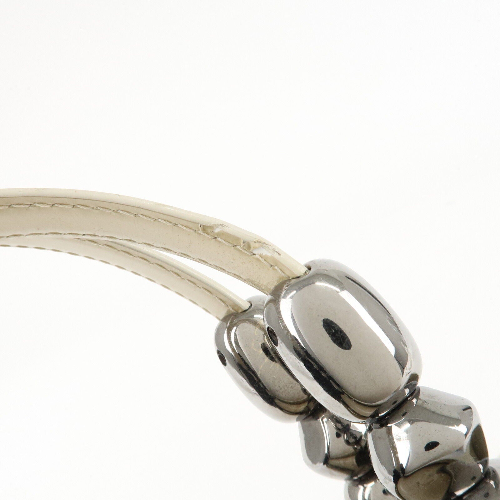 Christian Dior Maris Pearl Patent Leather Tote Bag Beige