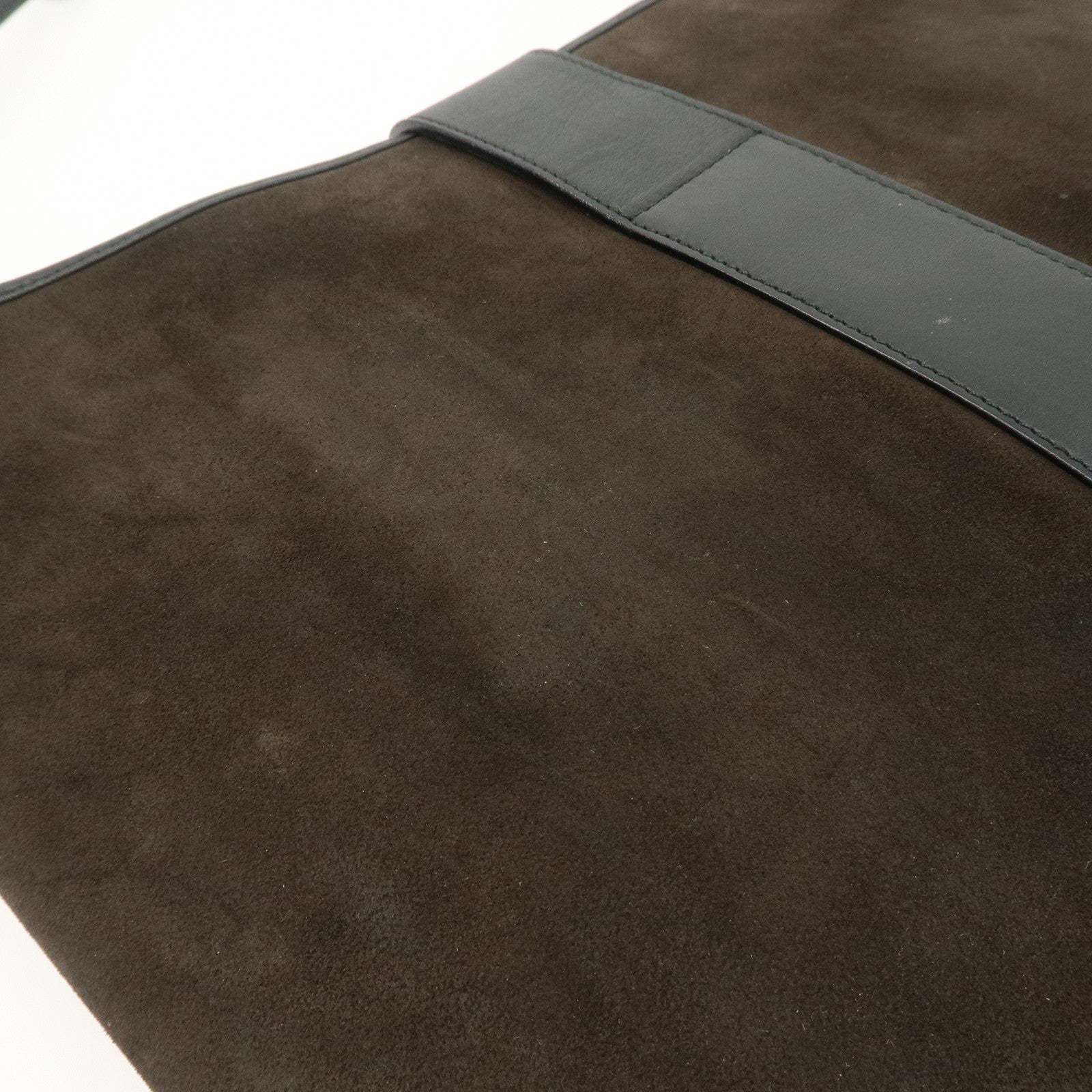 Gucci Duonissos Suede Leather Shoulder Bag - Dark Brown