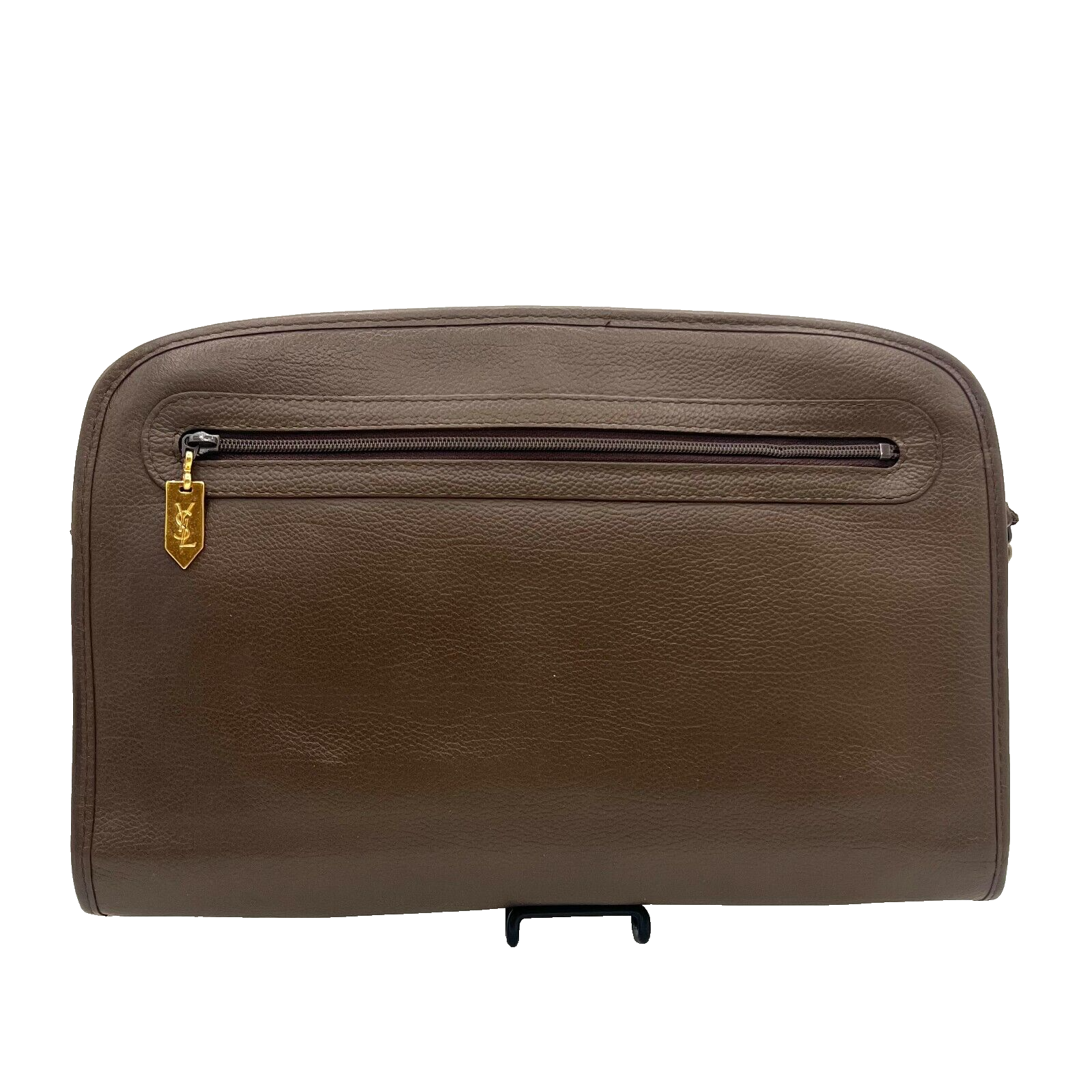 Yves Saint Laurent YSL Leather Clutch - Brown