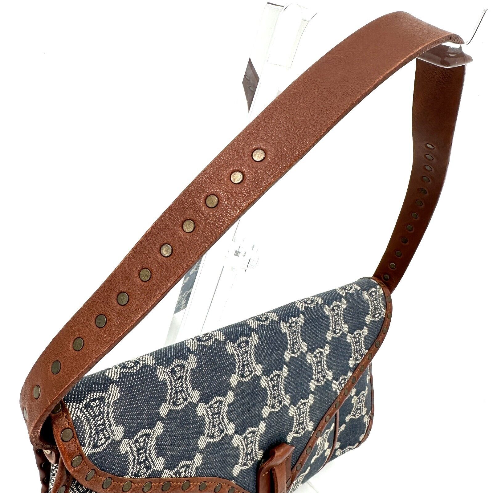 CELINE Shoulder Bag Denim Paris Macadam