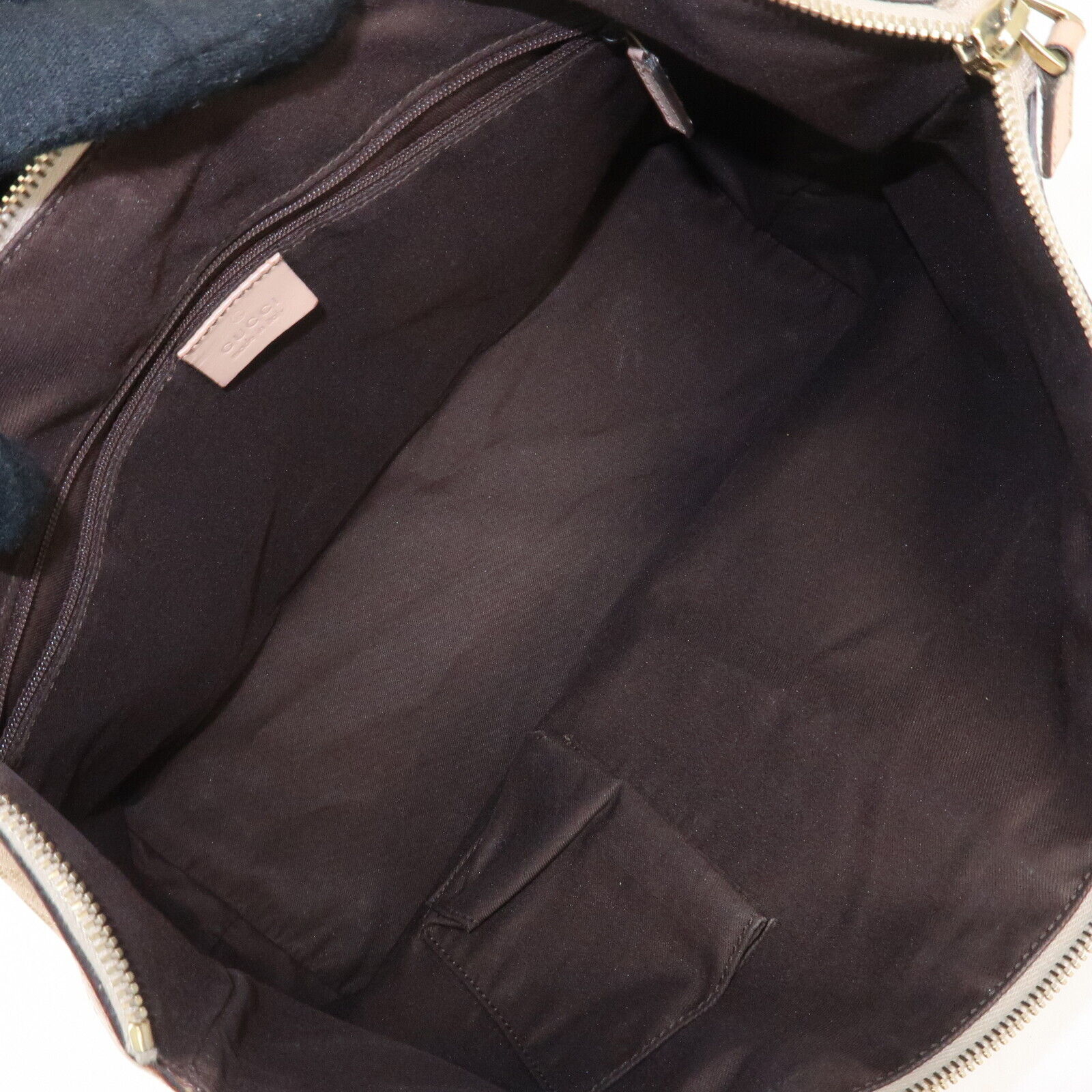 Gucci Abbey Line GG Canvas Leather Tote Bag - Pink White