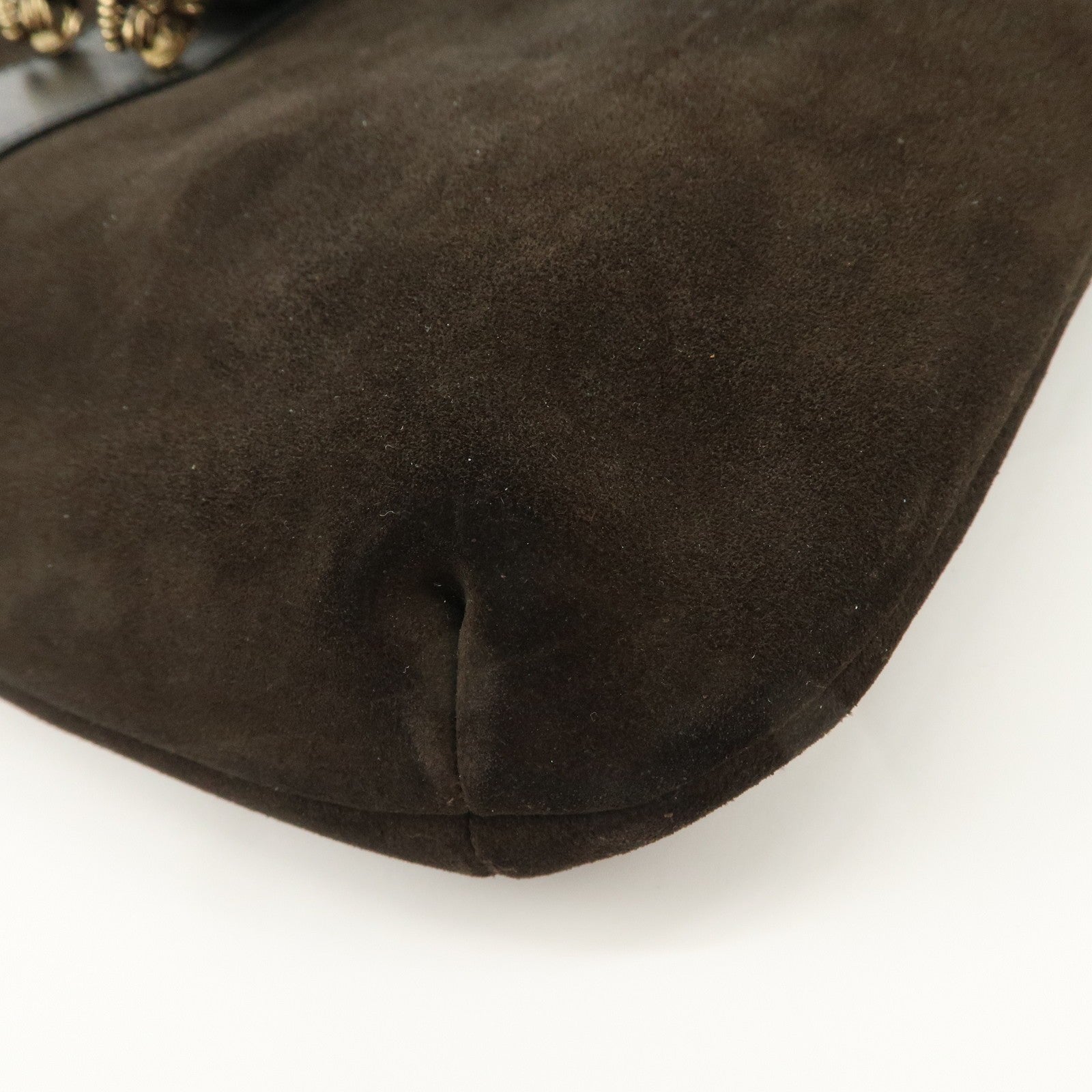 Gucci Duonissos Suede Leather Shoulder Bag - Dark Brown