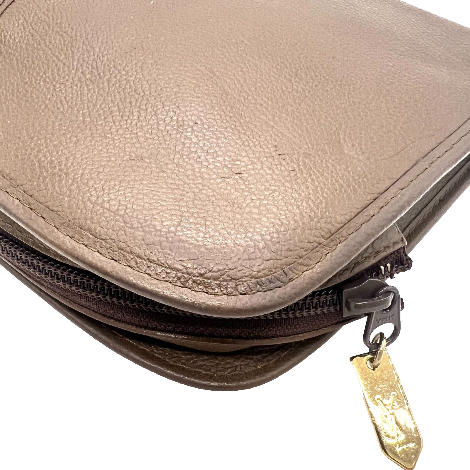 Yves Saint Laurent YSL Leather Clutch - Brown