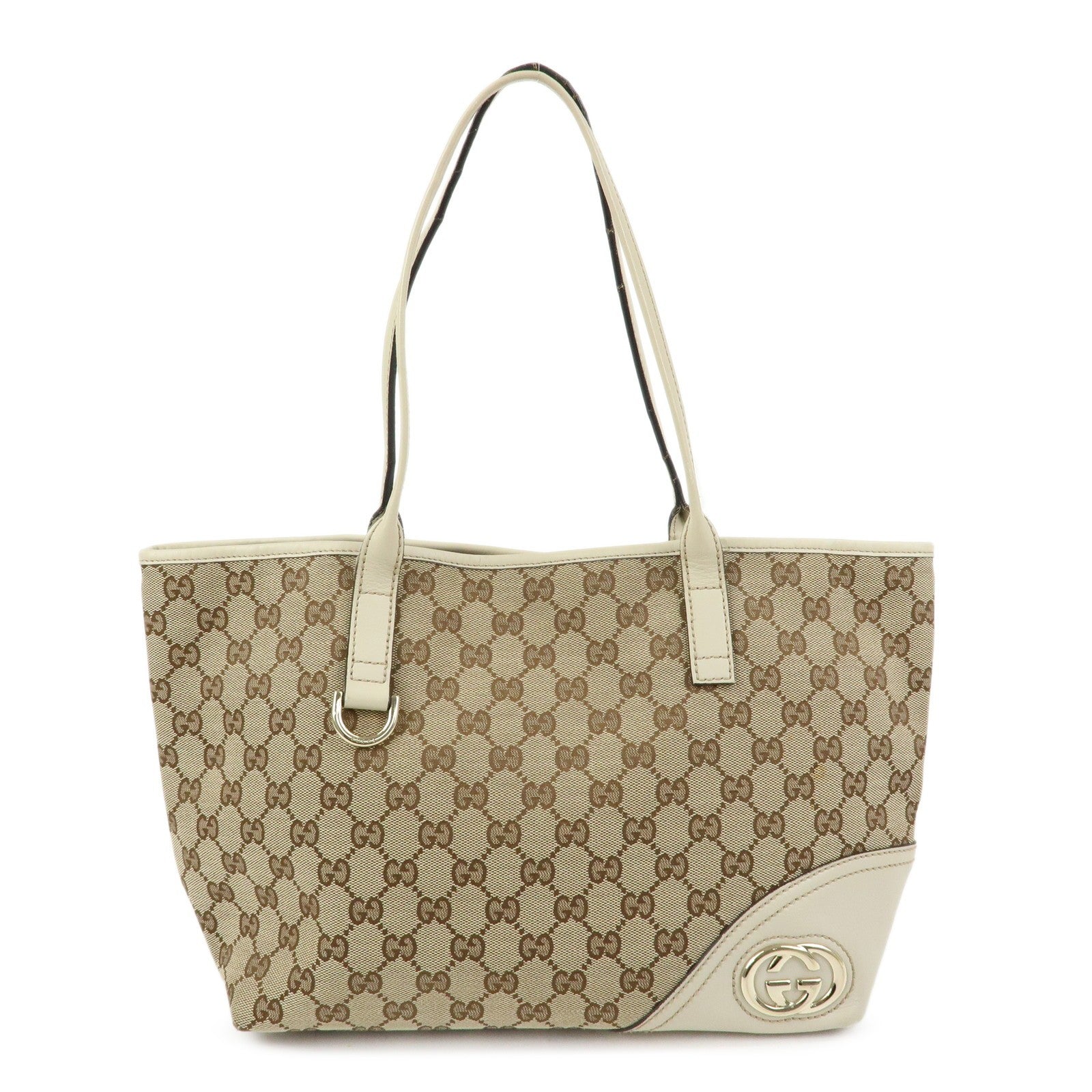 Gucci Interlocking G Tote Bag - Beige, Canvas and Leather