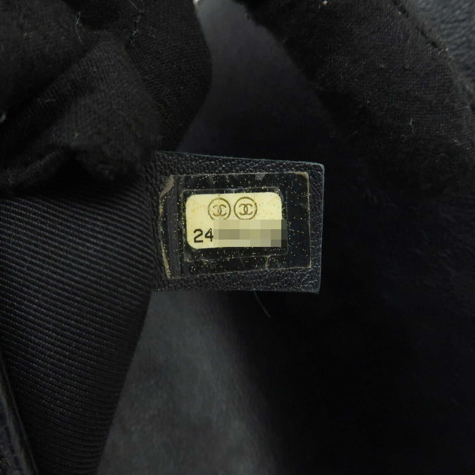 Chanel Logo Leather 2WAY Shoulder Bag Black & Gold Hardware