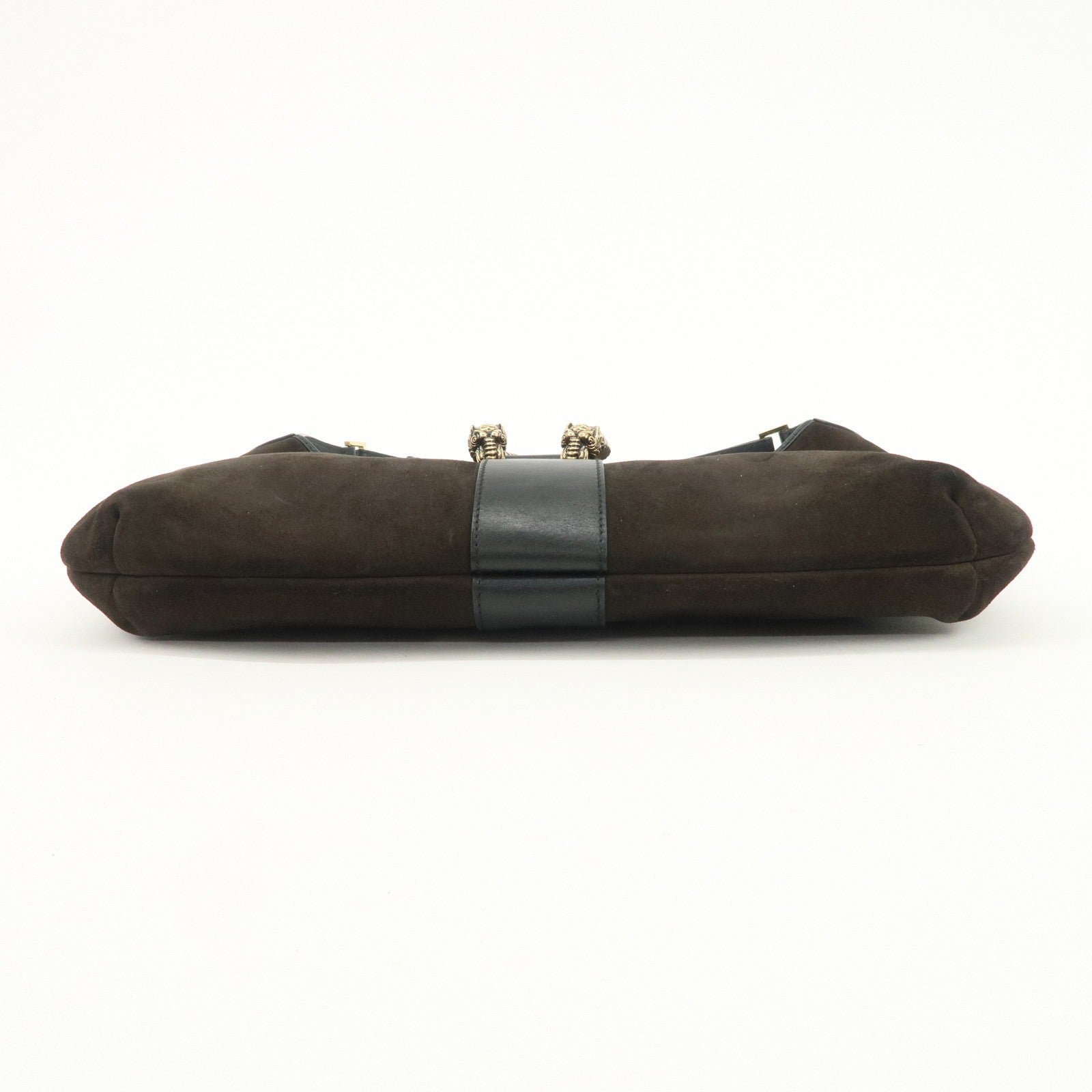 Gucci Duonissos Suede Leather Shoulder Bag - Dark Brown