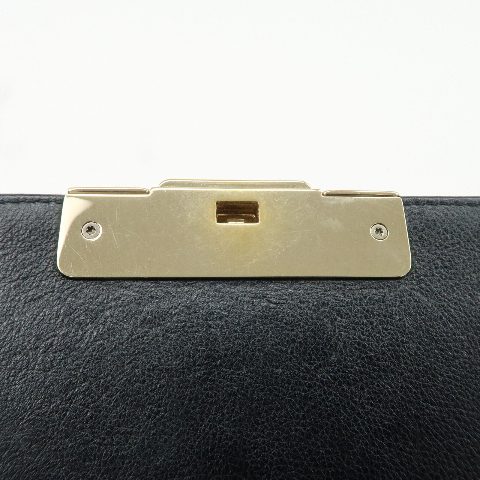 Chanel Logo Leather 2WAY Shoulder Bag Black & Gold Hardware