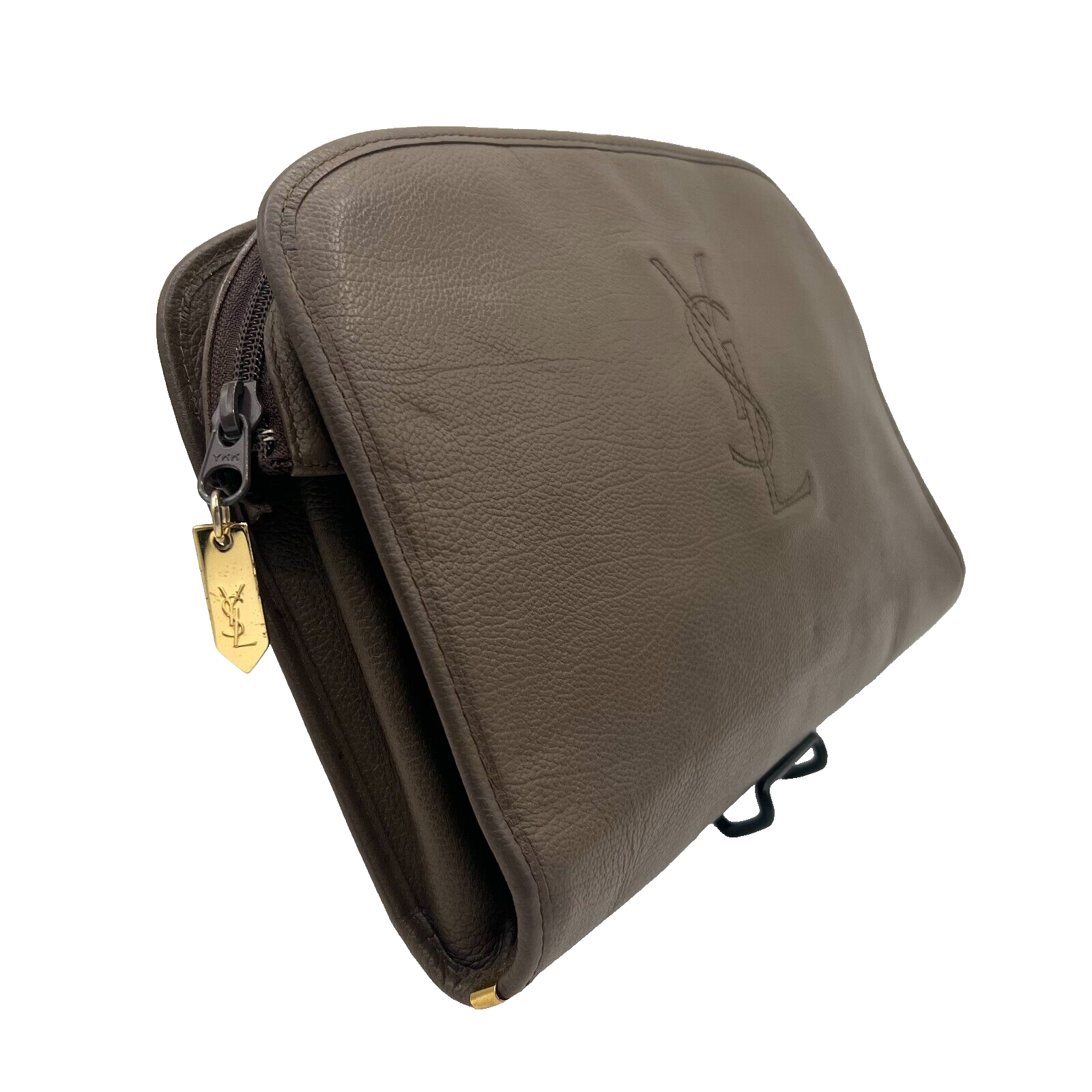 Yves Saint Laurent YSL Leather Clutch - Brown