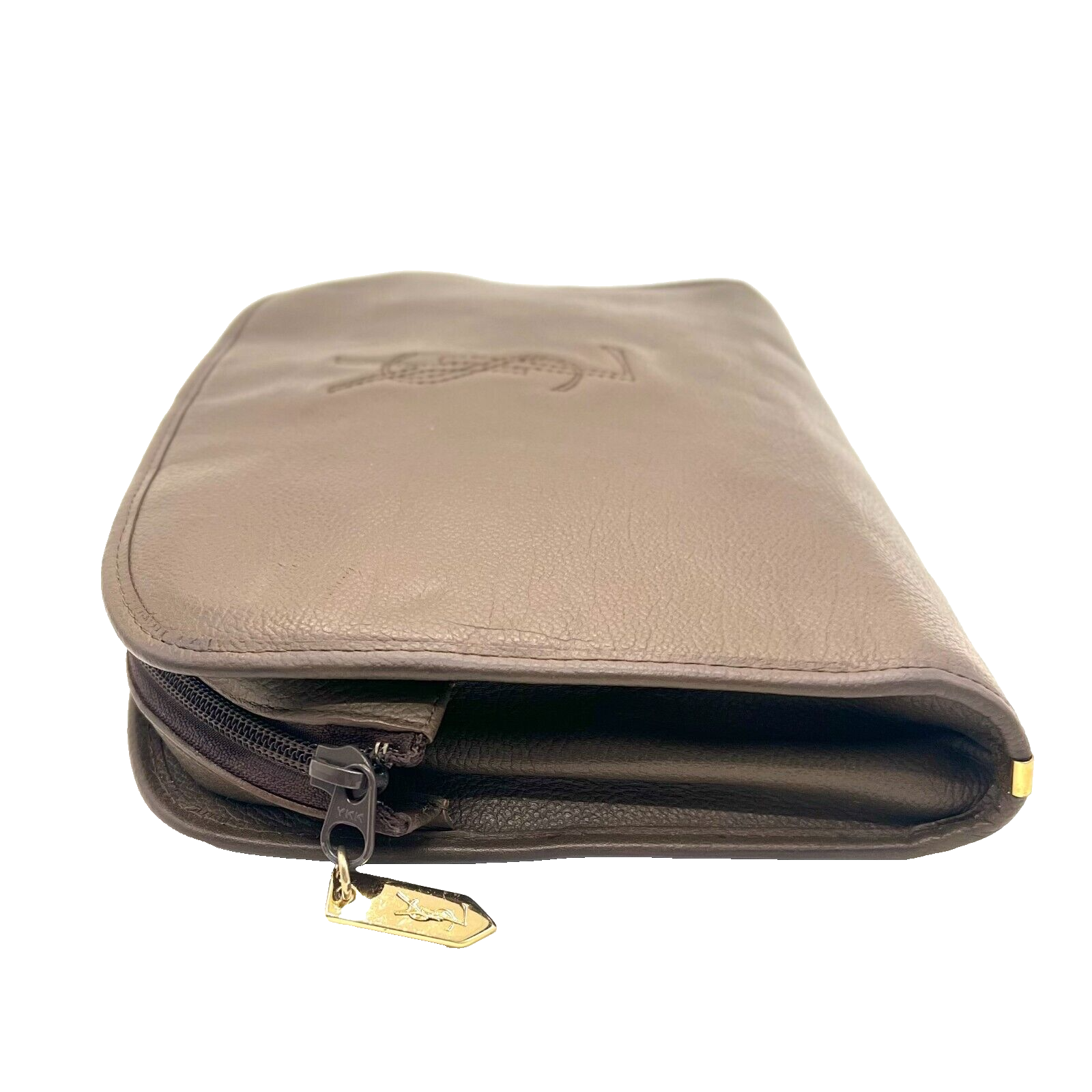 Yves Saint Laurent YSL Leather Clutch - Brown