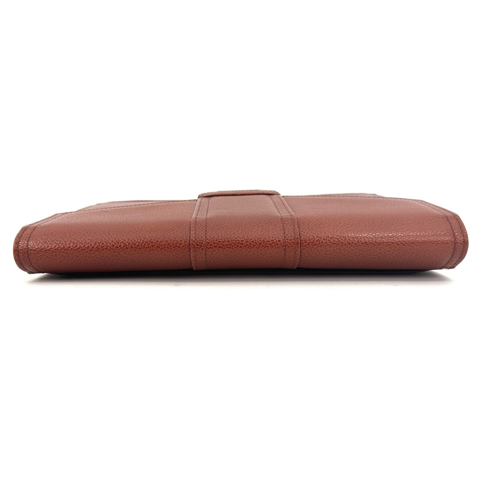 YSL Brown Clutch Bag Leather